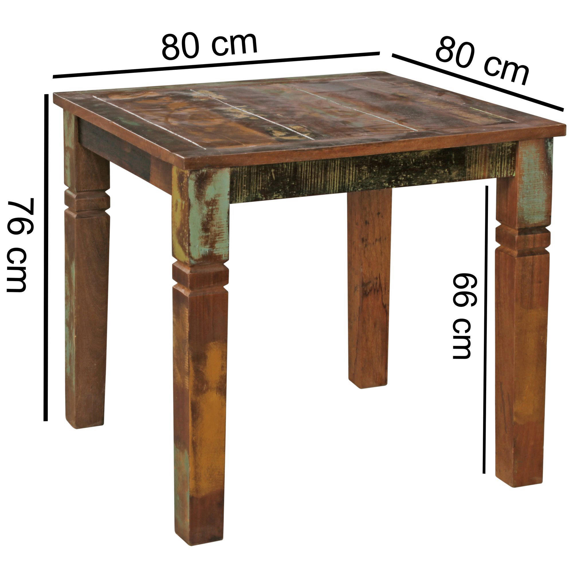 Esstisch natur lackiert B: ca. 80 cm Esszimmertisch - natur (80,00cm) - Wohnling