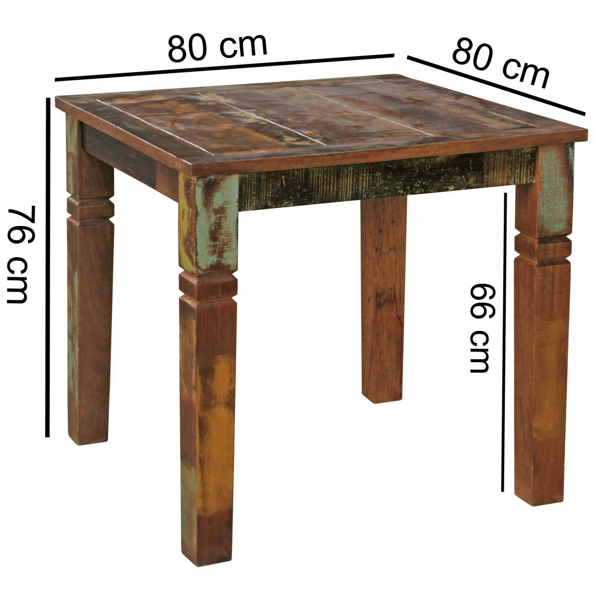 Esstisch natur lackiert B: ca. 80 cm Esszimmertisch - natur (80,00cm) - Wohnling