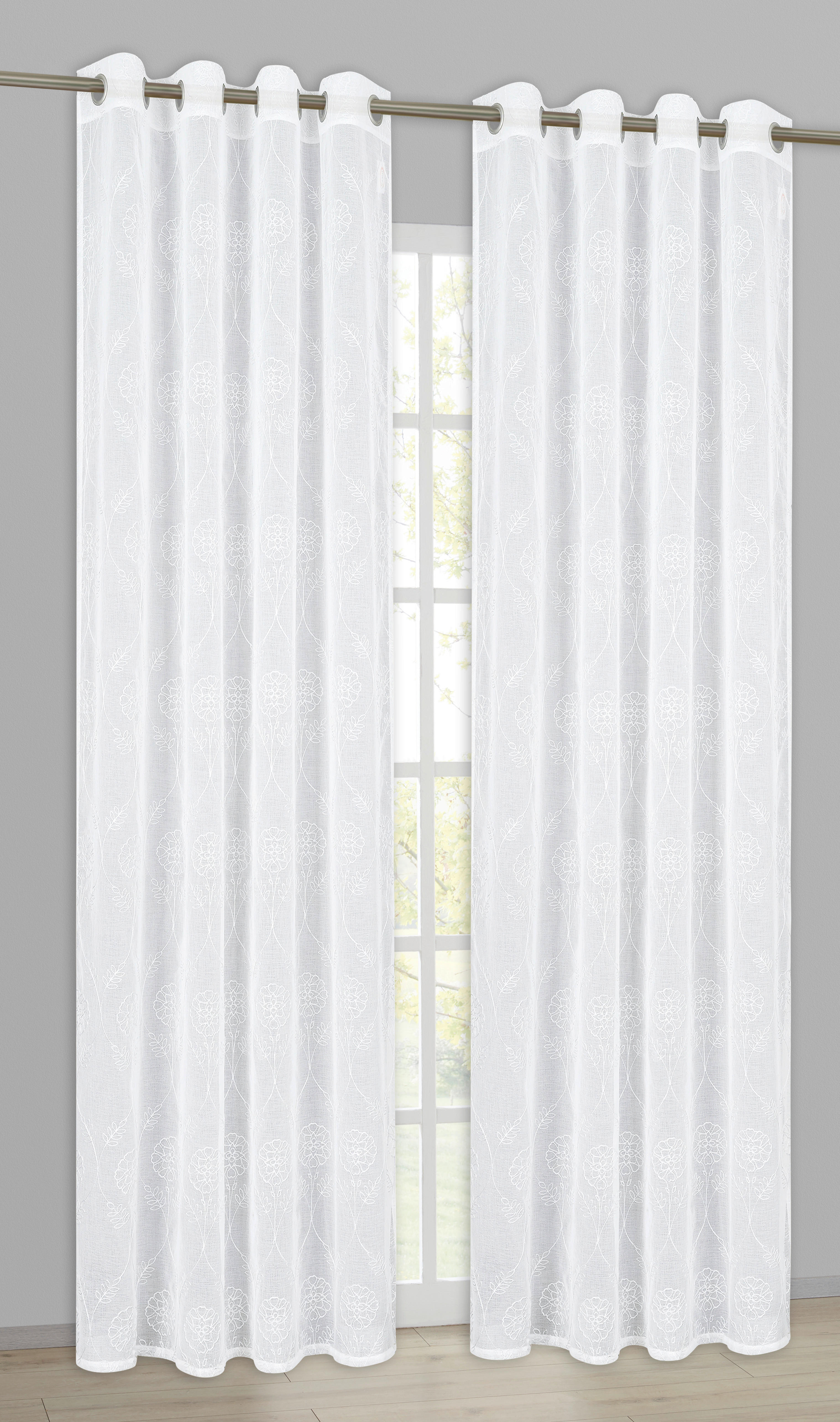 home Topline Ösenvorhang Luna weiß B/L: ca. 135x245 cm Luna - weiß (135,00/245,00cm) - home Topline