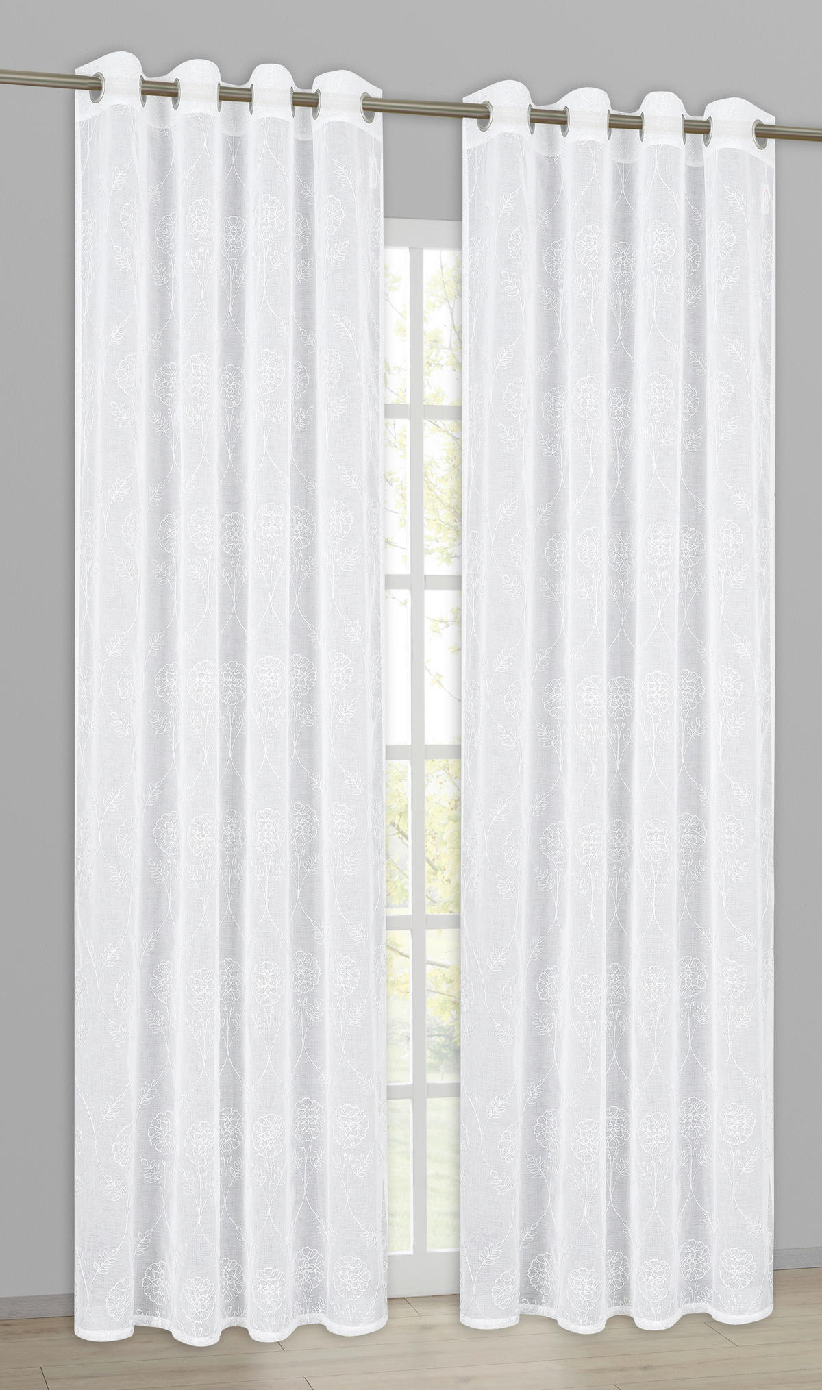 Ösenvorhang Luna weiß B/L: ca. 135x245 cm Luna - weiß (135,00/245,00cm) - home Topline