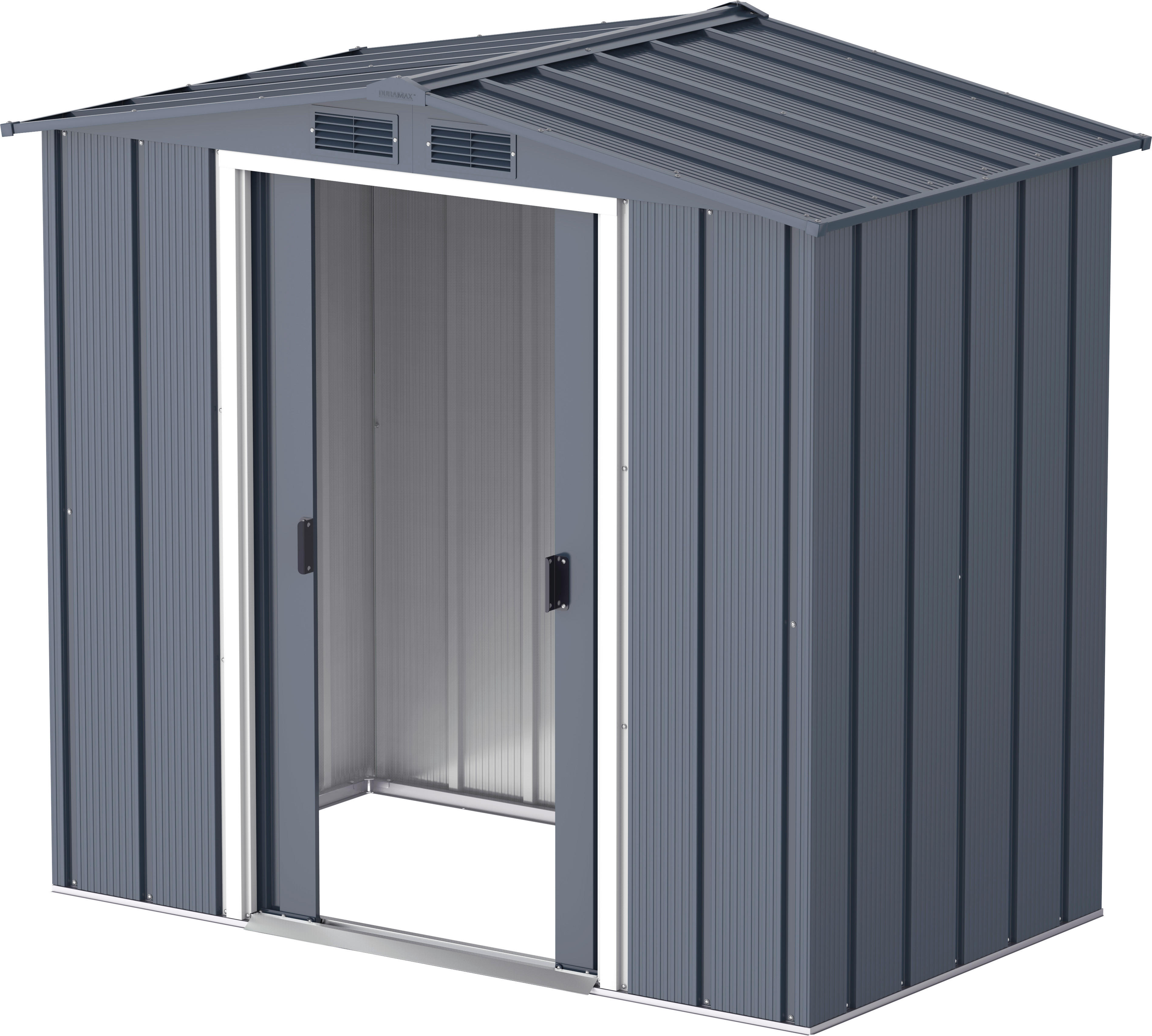 VCM Gerätehaus anthrazit Metall B/H/L: ca. 202x181x113 cm Gerätehaus mit Schiebetür - anthrazit (113,00/202,00/181,00cm) - VCM