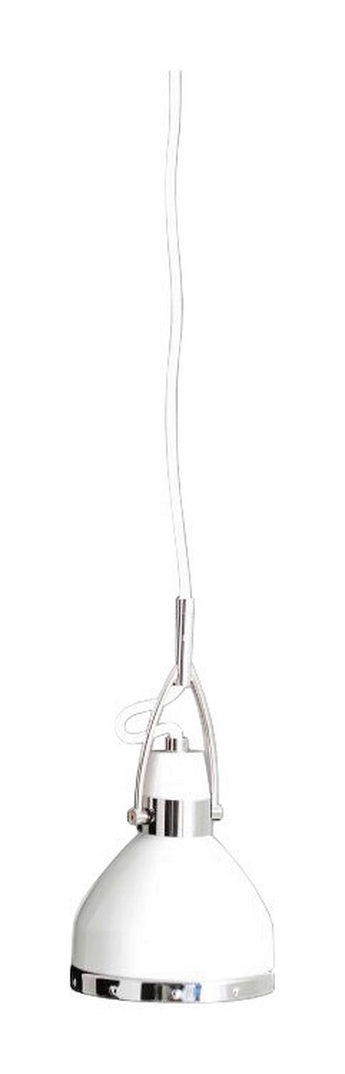 Näve Leuchten Deko-Pendelleuchte Cottage 6071123 weiß Chrom Metall H/D: ca. 135x22,8 cm E27 1 Brennstellen Cottage - weiß/Chrom (22,80/135,00cm) - Näve Leuchten