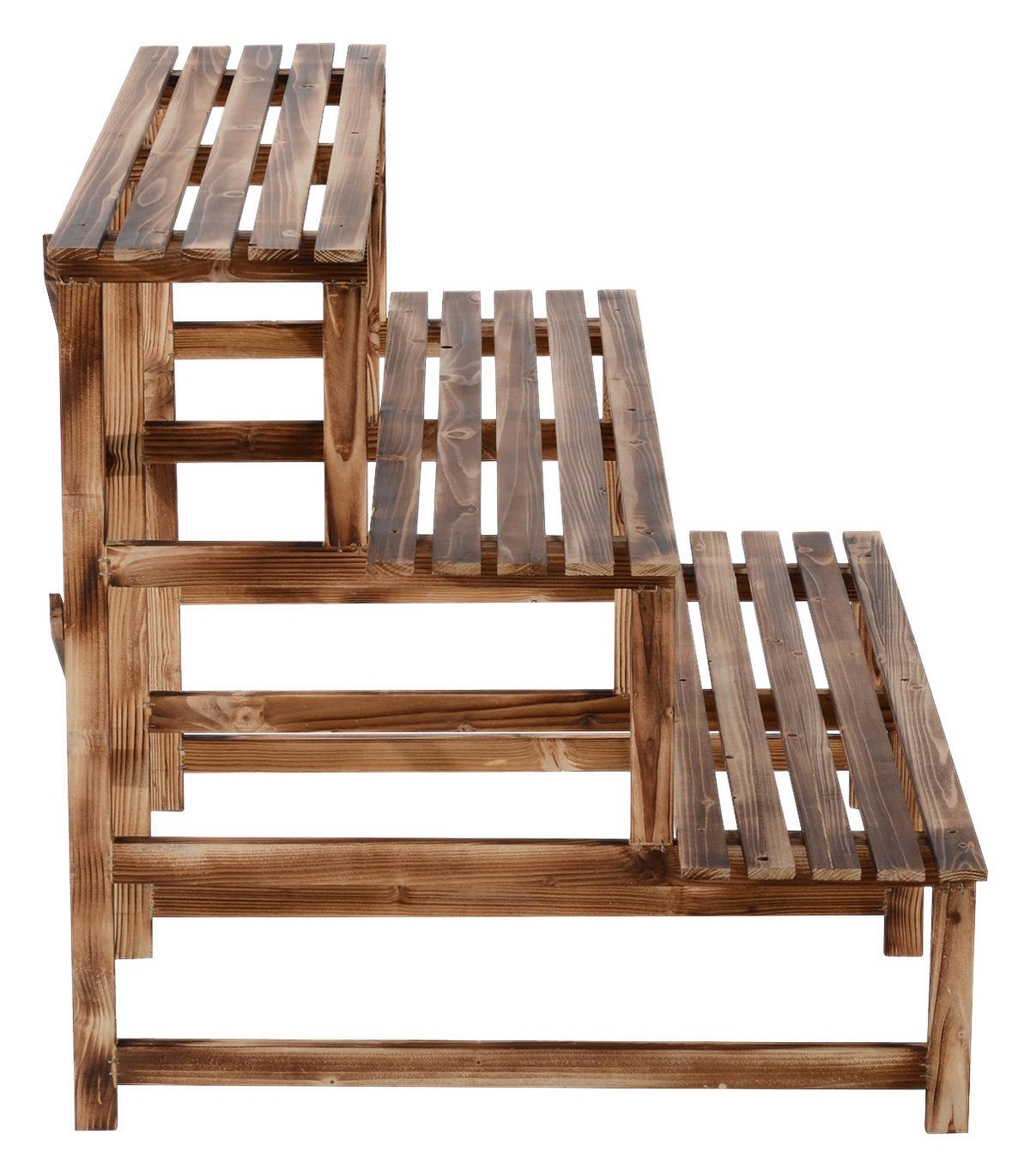 Outsunny Pflanzentreppe Pflanzentreppe - natur (120,00/80,00/80,00cm) - Outsunny