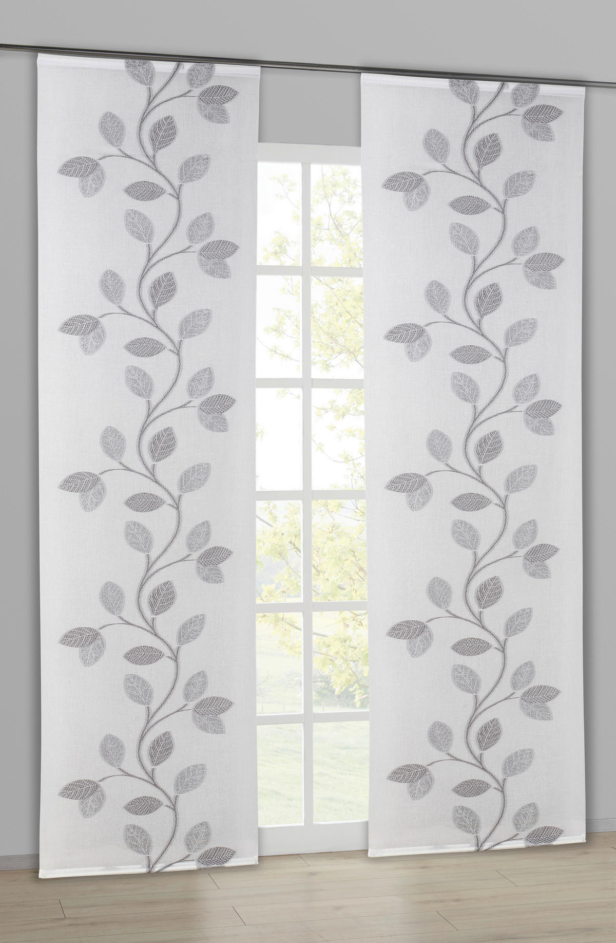 Schiebevorhang Michelle grau B/L: ca. 60x245 cm Michelle - grau (60,00/245,00cm) - POCOline