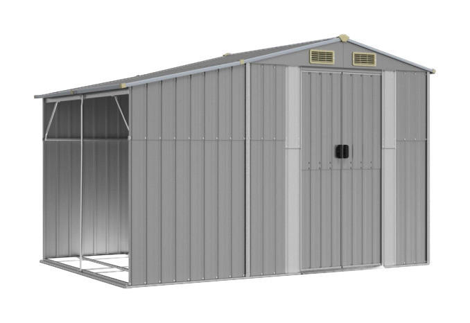 vidaXL Gartenhaus grau B/H/T: ca. 277x179x192,5 cm Gartenhaus - grau (277,00/179,00/192,50cm) - vidaXL