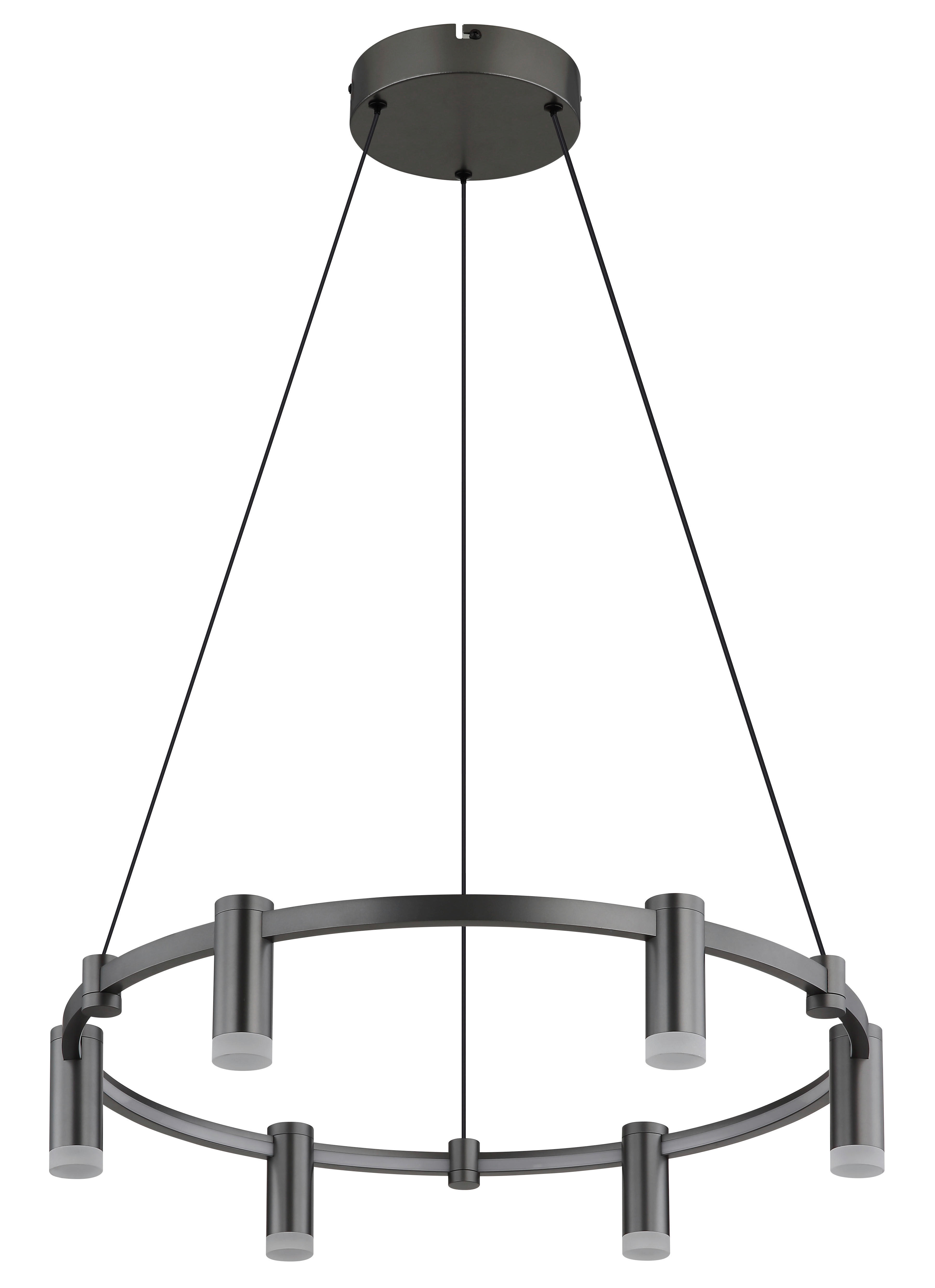 GLOBO Hängeleuchte anthrazit Opal Aluminium Acryl Metall H/D: ca. 120x62 cm 1.0 Brennstellen Castela - Opal/anthrazit (62,00/120,00cm) - GLOBO