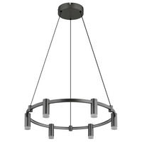 GLOBO Hängeleuchte anthrazit Opal Aluminium Acryl Metall H/D: ca. 120x62 cm 1.0 Brennstellen Castela - Opal/anthrazit (62,00/120,00cm) - GLOBO