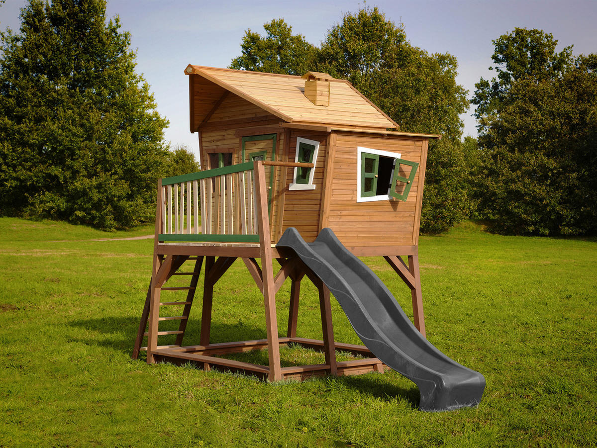 AXI Spielhaus Max braun B/H/L: ca. 432x288x193 cm Max - braun/grün (193,00/432,00/288,00cm) - AXI