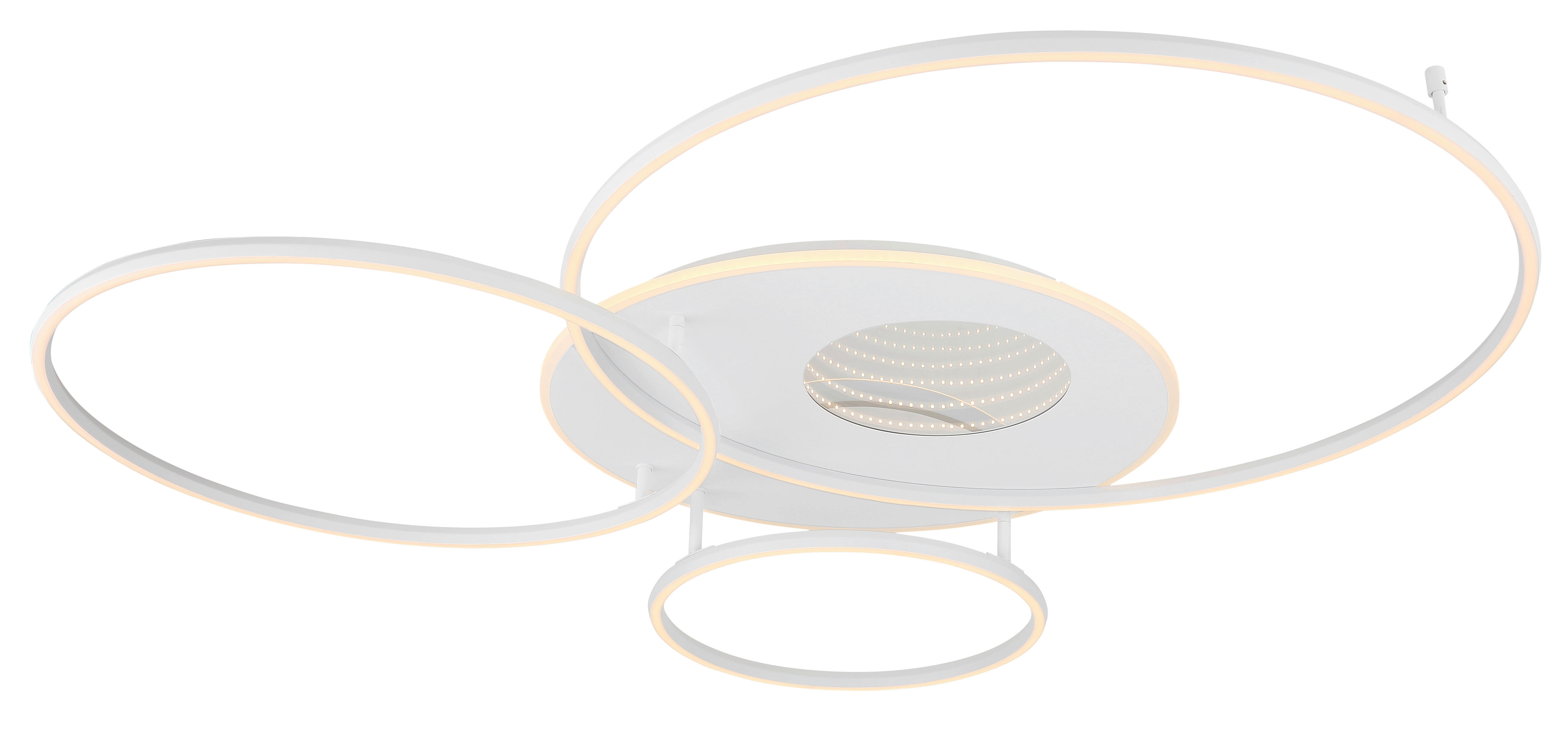 GLOBO Deckenleuchte Opal weiß Kunststoff Aluminium Metall B/H/L: ca. 105,3x13x126,4 cm 1 Brennstellen Invertina - weiß/Opal (126,40/105,30/13,00cm) - GLOBO