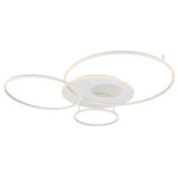 GLOBO Deckenleuchte Opal weiß Kunststoff Aluminium Metall B/H/L: ca. 105,3x13x126,4 cm 1 Brennstellen Invertina - weiß/Opal (126,40/105,30/13,00cm) - GLOBO