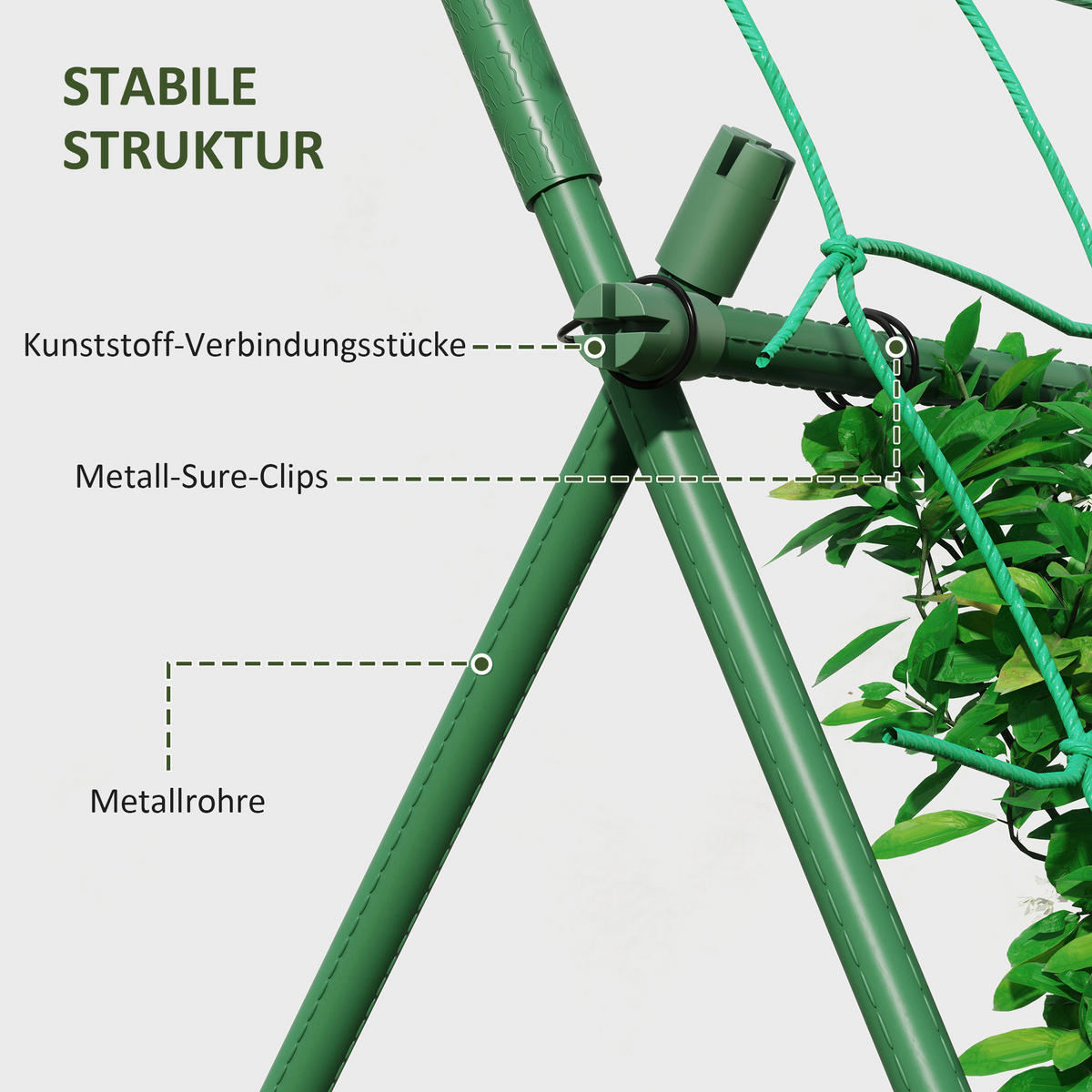Outsunny Rankgitter grün B/H/L: ca. 101x227x133 cm Rankgitter - grün (133,00/101,00/227,00cm) - Outsunny