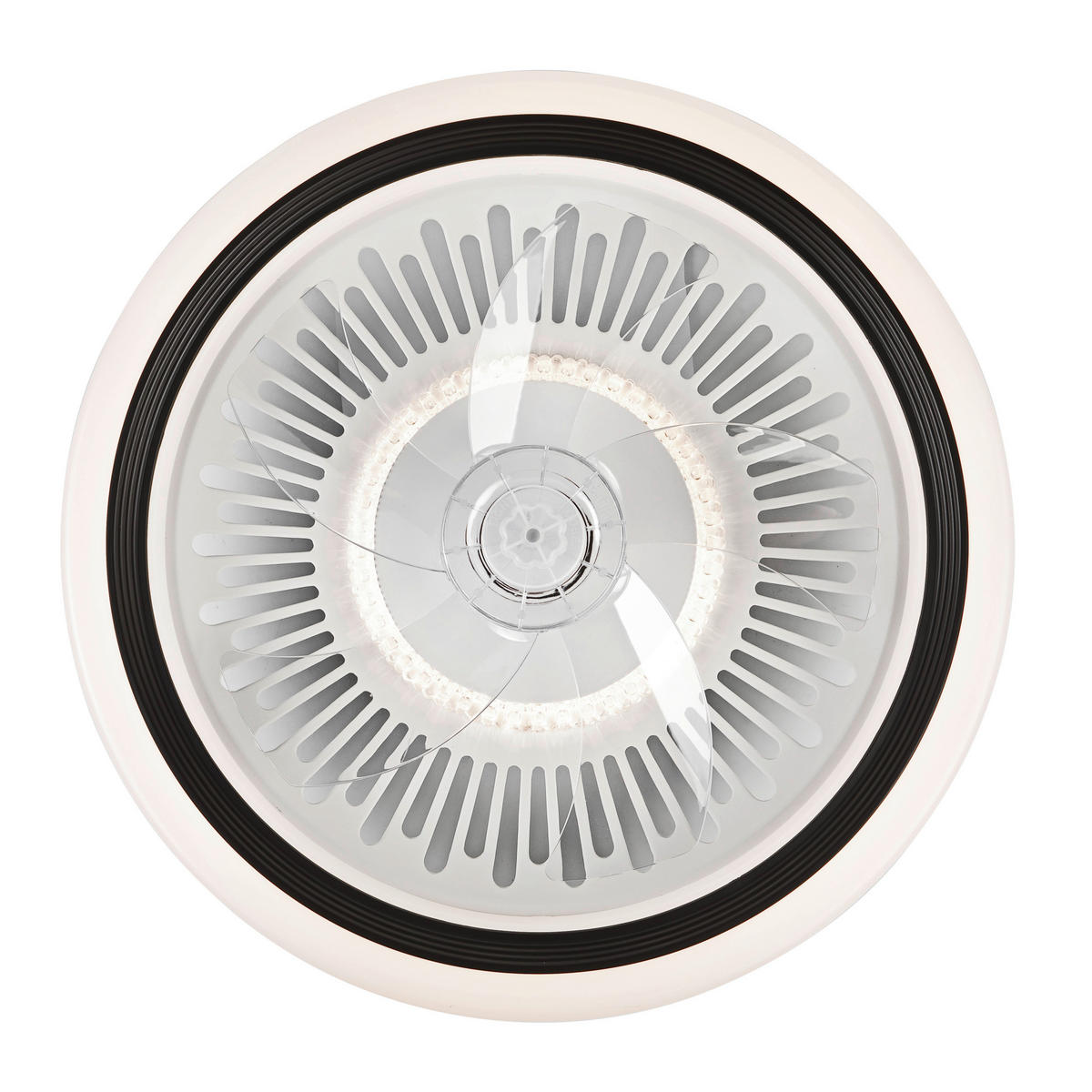 Lamkur LED-Deckenventilator FALCO 49908 schwarz weiß H/L: ca. 17x50 cm max. 40 W Falco - weiß/schwarz (50,00cm) - Lamkur