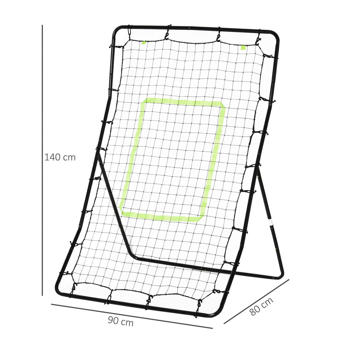 HOMCOM Netzrückprallwand Rebounder schwarz B/H/L: ca. 90x140x80 cm Netzrückprallwand_Rebounder_Tor - schwarz (80,00/90,00/140,00cm) - HOMCOM