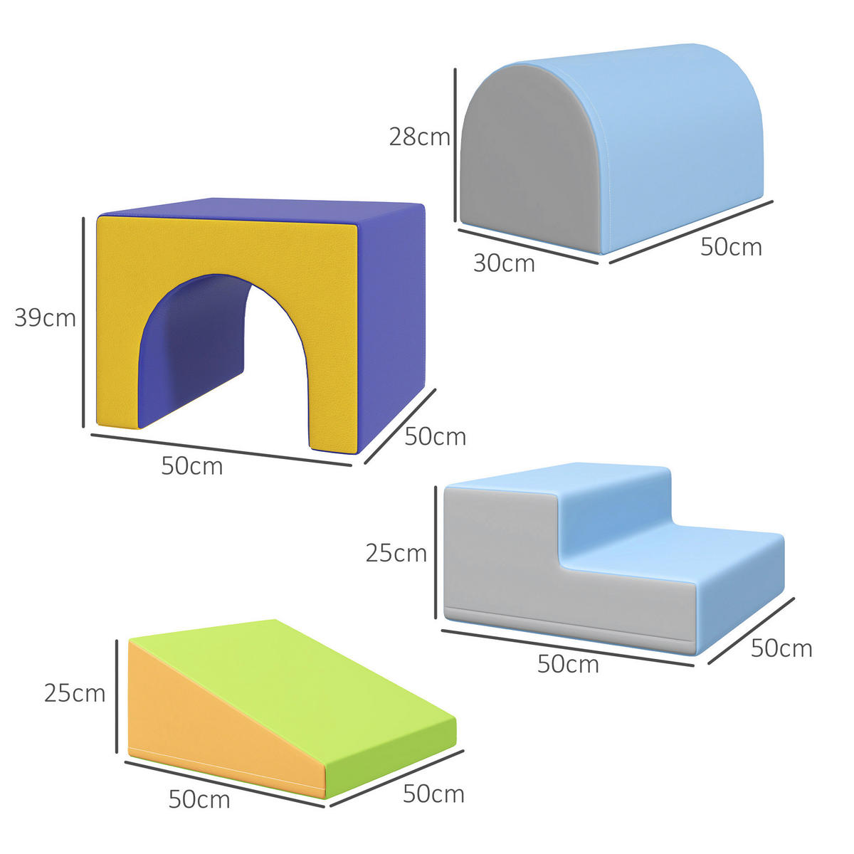HOMCOM Bausteinset B/H/L: ca. 50x39x150 cm Bausteinset - multicolor (150,00/50,00/39,00cm) - HOMCOM