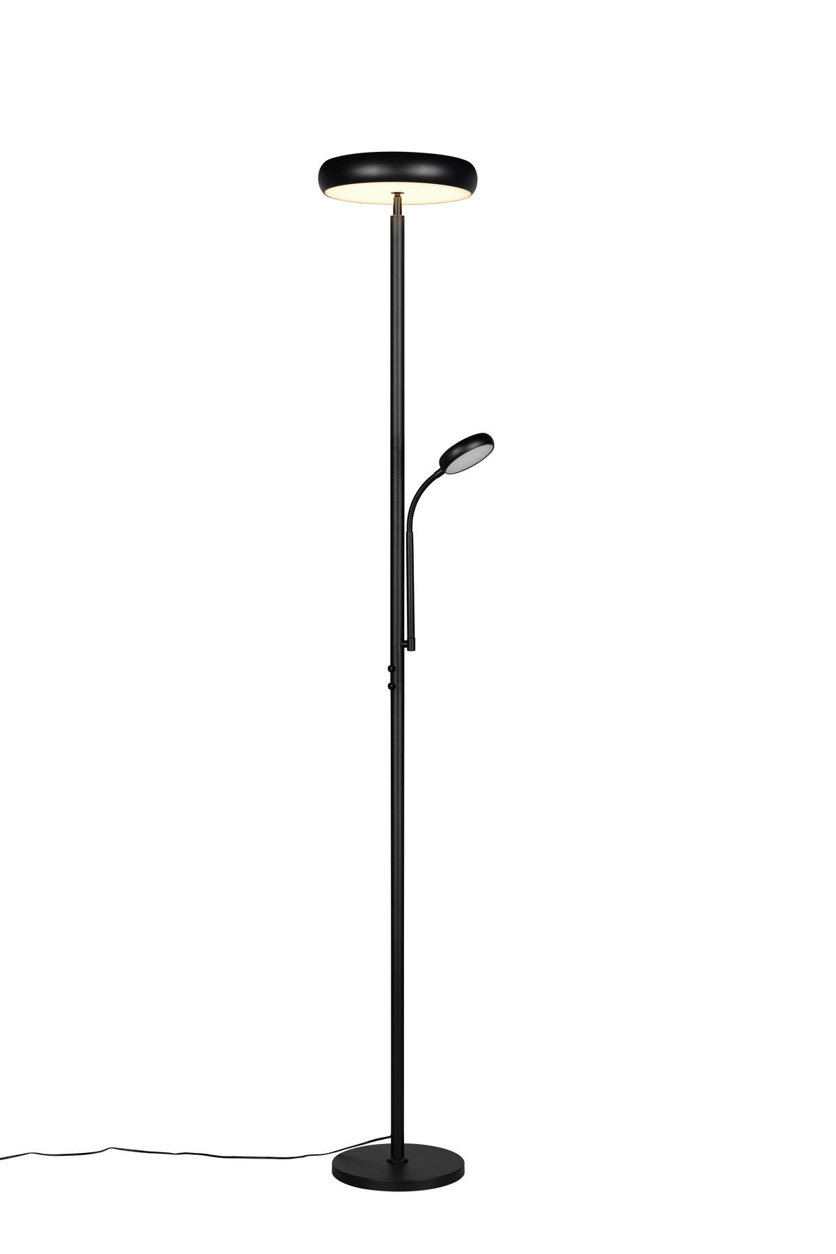 Reality LED Stehleuchte mattschwarz Metall H: ca. 183 cm 1 Brennstellen Palermo - mattschwarz (183,00cm) - Reality