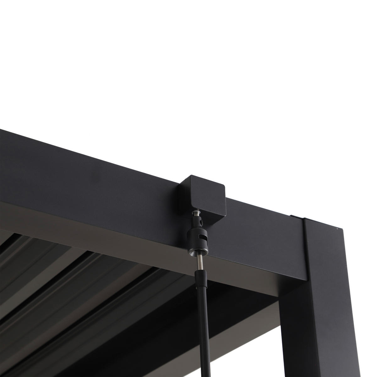 Pergola dunkelgrau Stahlrohr B/H/L: ca. 300x236x300 cm Pergola_mit_Lamellendach - dunkelgrau (300,00/300,00/236,00cm)