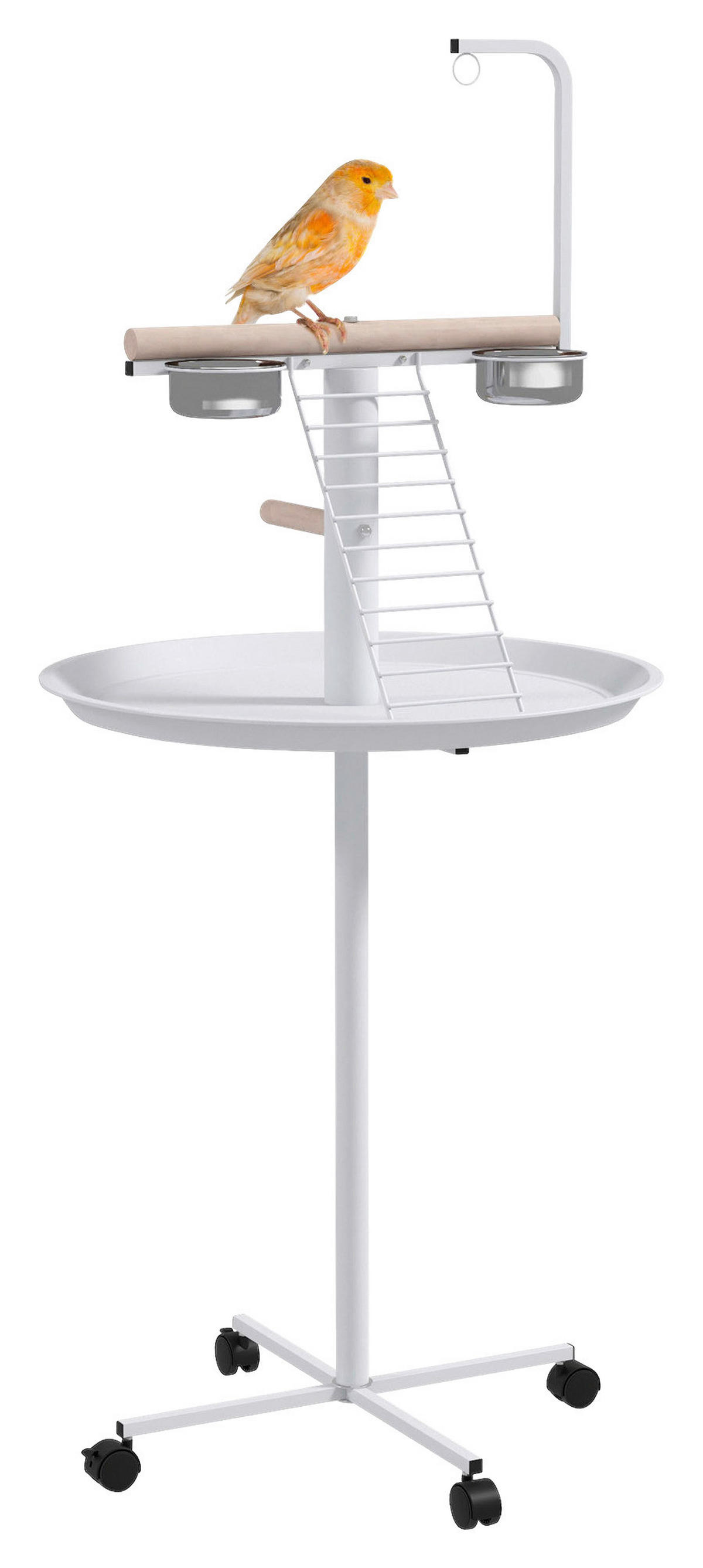 PawHut Vogelstange weiß Holz B/H/L: ca. 60x138x60 cm Vogelstange - weiß (60,00/60,00/138,00cm) - PawHut