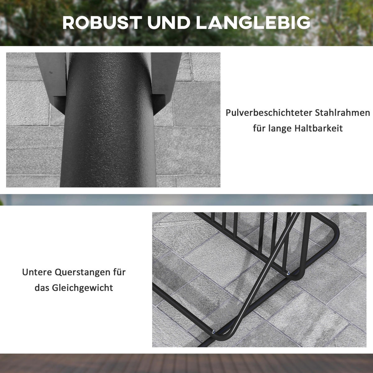 DURHAND Fahrrad-Zubehör schwarz schwarz B/H/L: ca. 92x102x130 cm Fahrradhalter - schwarz (130,00/92,00/102,00cm) - DURHAND