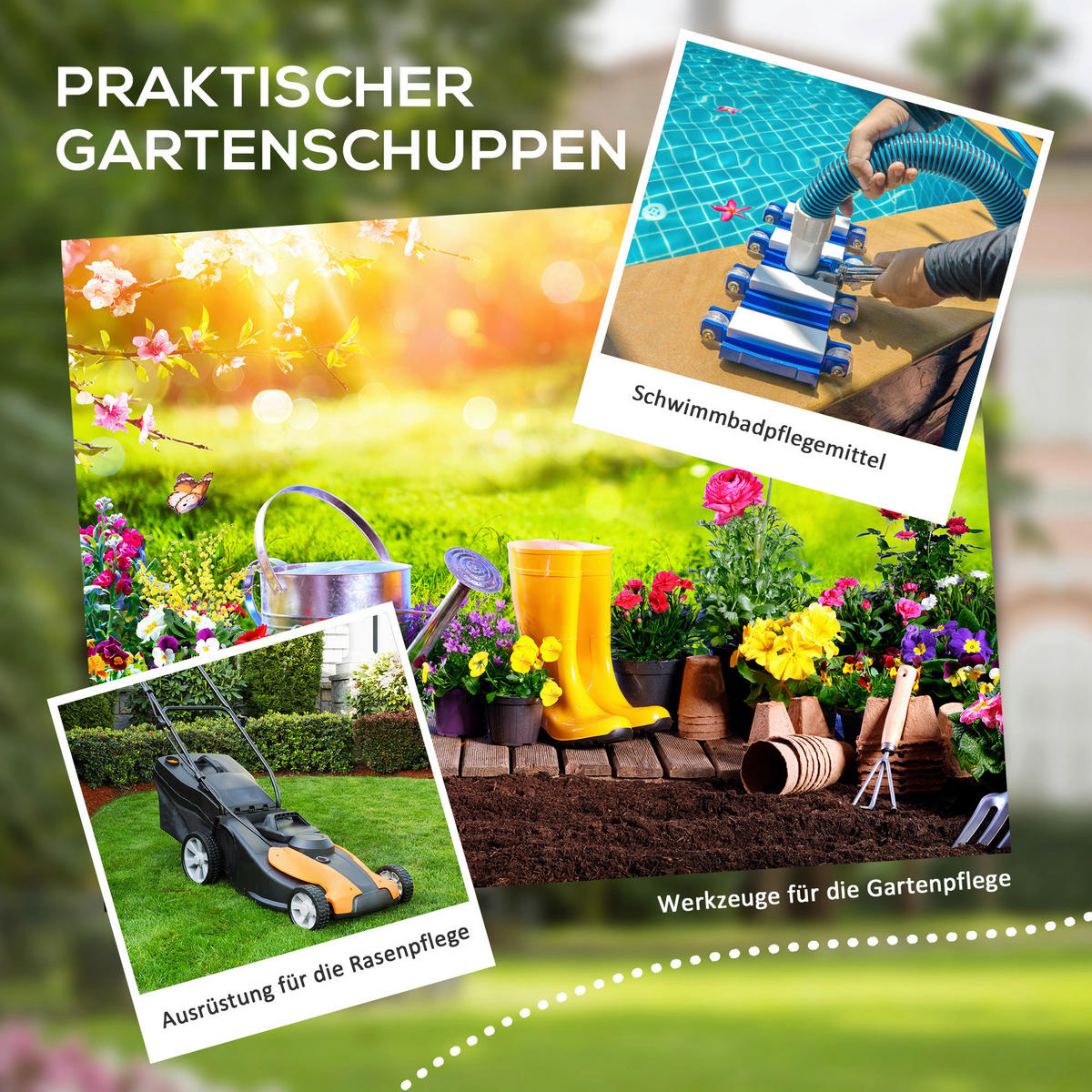 Outsunny Gartenhaus grau B/H/L: ca. 149x192x122 cm Gartenhaus - grau (122,00/149,00/192,00cm) - Outsunny