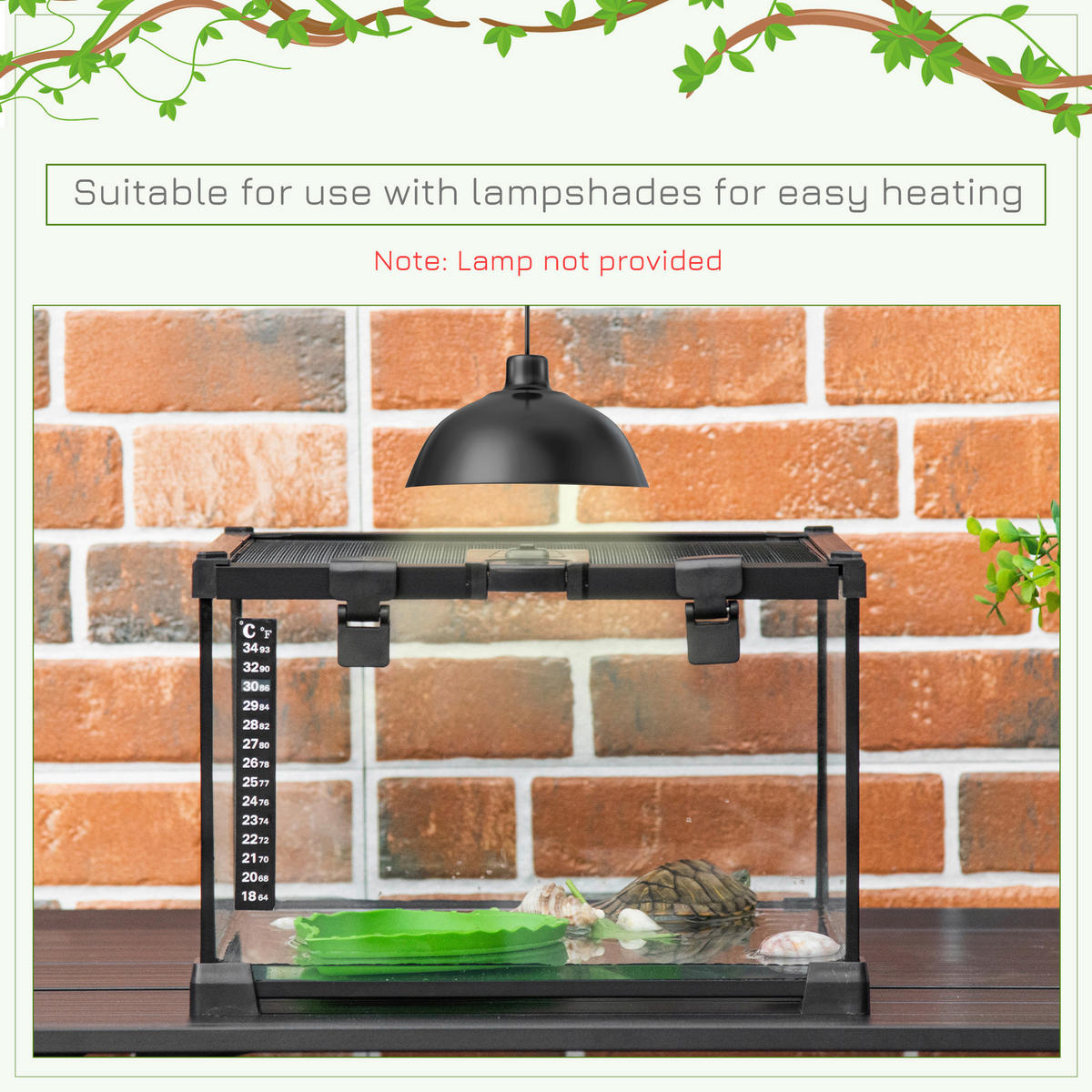 PawHut Terrarium schwarz Edelstahl B/H/L: ca. 30x50x25 cm Terrarium_für_Reptilien - schwarz (25,00/30,00/50,00cm) - PawHut