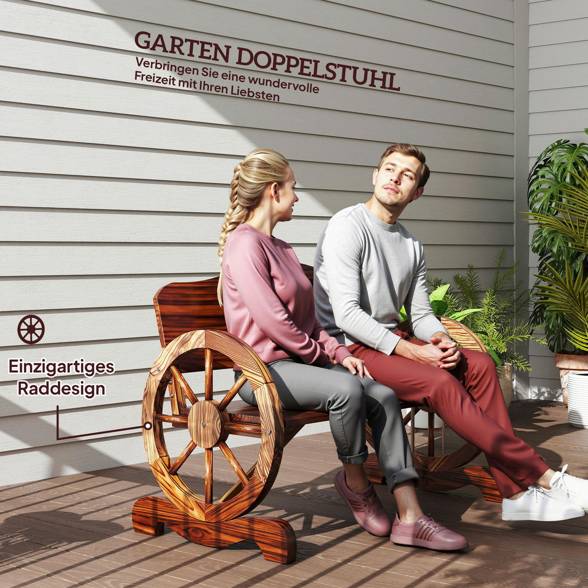 Outsunny Gartenbank Gartenbank - (110,00/55,00/80,00cm) - Outsunny