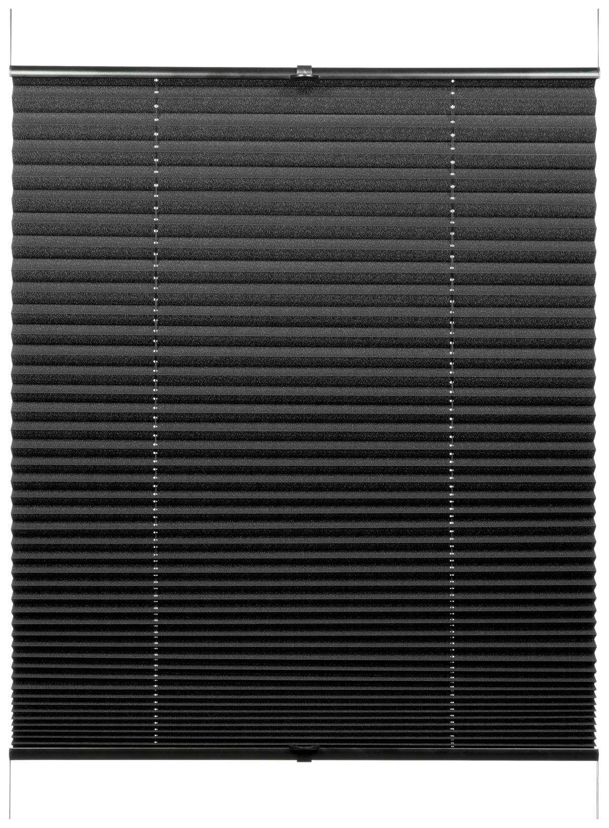 Boviva Spannplissee schwarz B/L: ca. 95x130 cm Plissee-uni_TL - schwarz (95,00/130,00cm) - Boviva