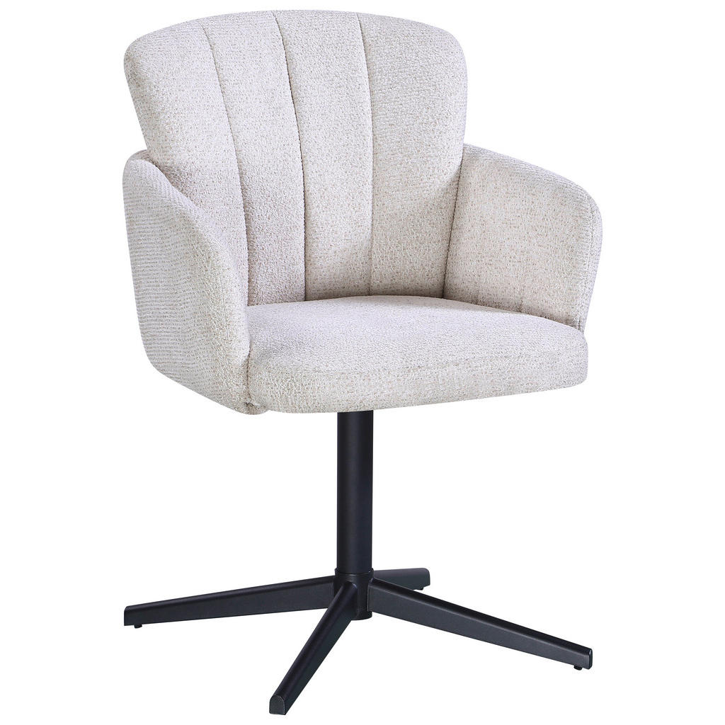 Thumbnail - Armlehnstuhl Dana beige schwarz Webstoff Metall