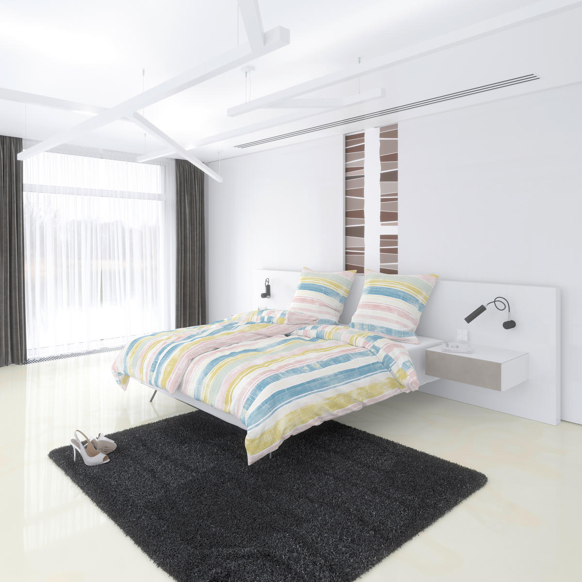 Baumwoll Bettwäsche Seersucker Bettwäsche_Seersucker Streifen bunt - Multi (135,00/200,00cm) - CASTELL