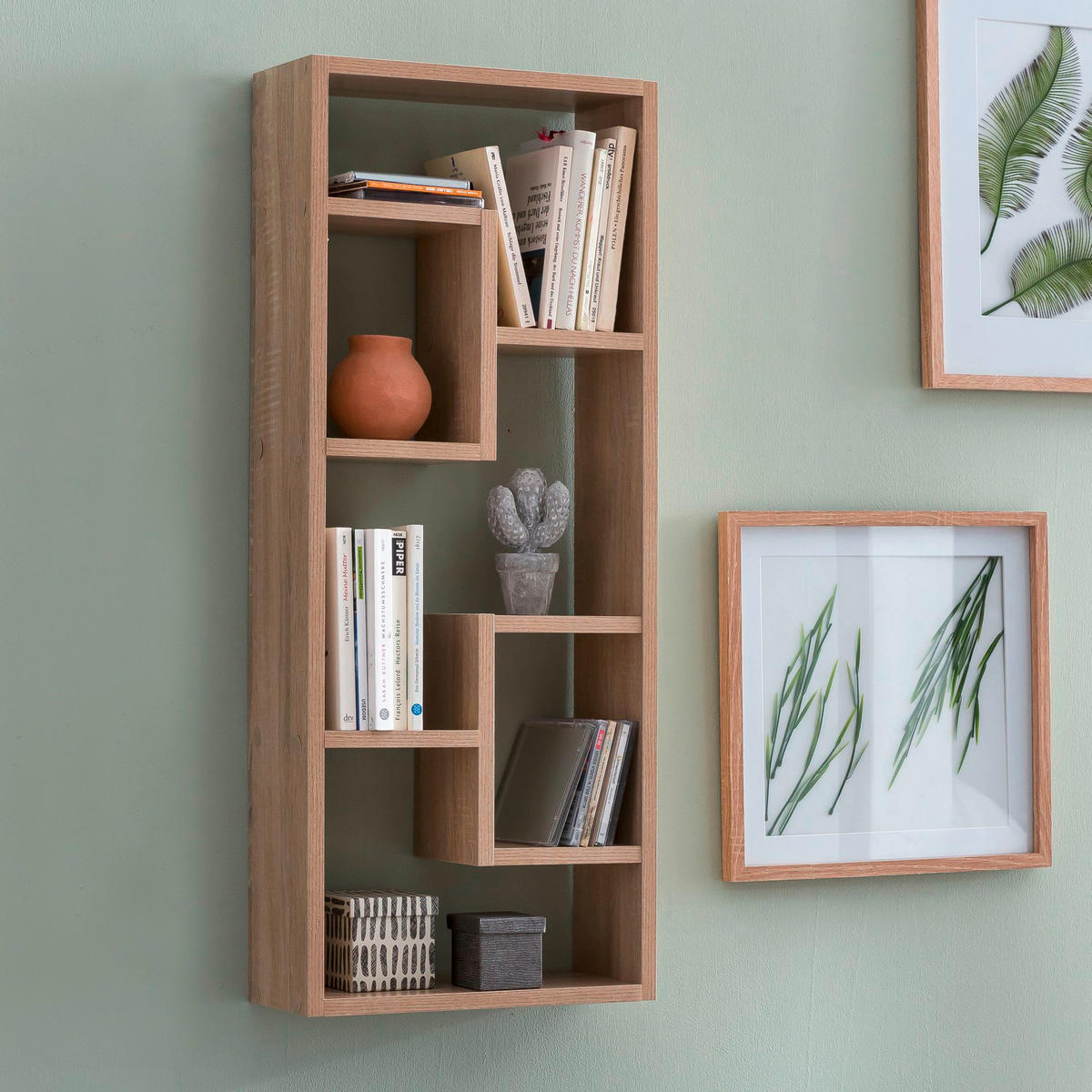 Wandregal Eiche Sonoma Nachbildung B/H/T: ca. 36x90x14,5 cm Wandregal - Eiche (36,00/90,00/14,50cm) - Wohnling