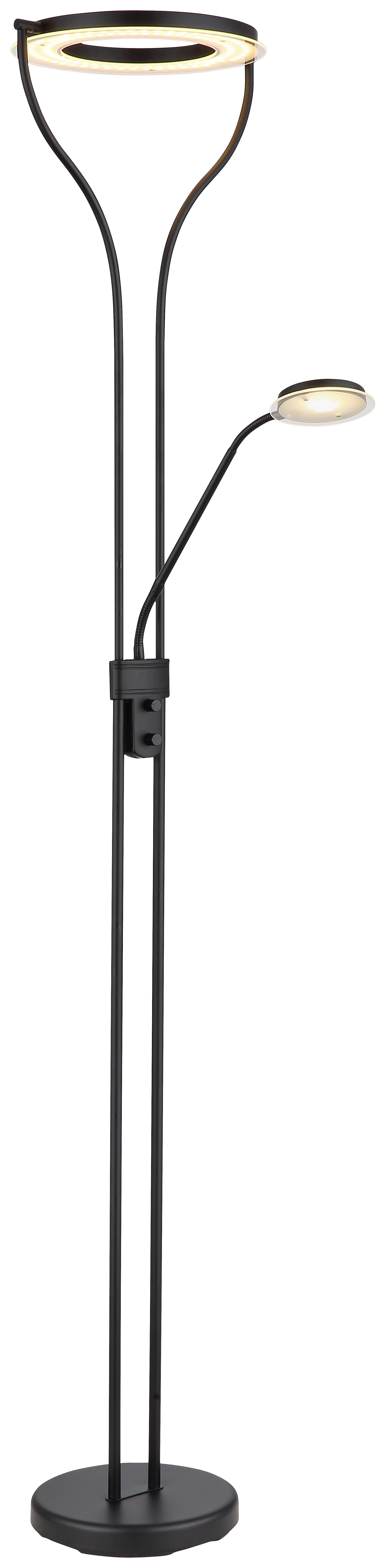 GLOBO LED-Deckenfluter schwarz Metall Kunststoff B/H/T: ca. 35x194x30 cm 2 Brennstellen EBRO - schwarz (35,00/194,00/30,00cm) - GLOBO