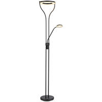 GLOBO LED-Deckenfluter schwarz Metall Kunststoff B/H/T: ca. 35x194x30 cm 2 Brennstellen EBRO - schwarz (35,00/194,00/30,00cm) - GLOBO