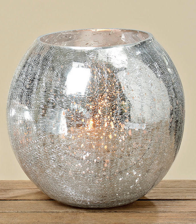 POCOline Windlicht silber Glas Windlicht_Crackle - silber - POCOline