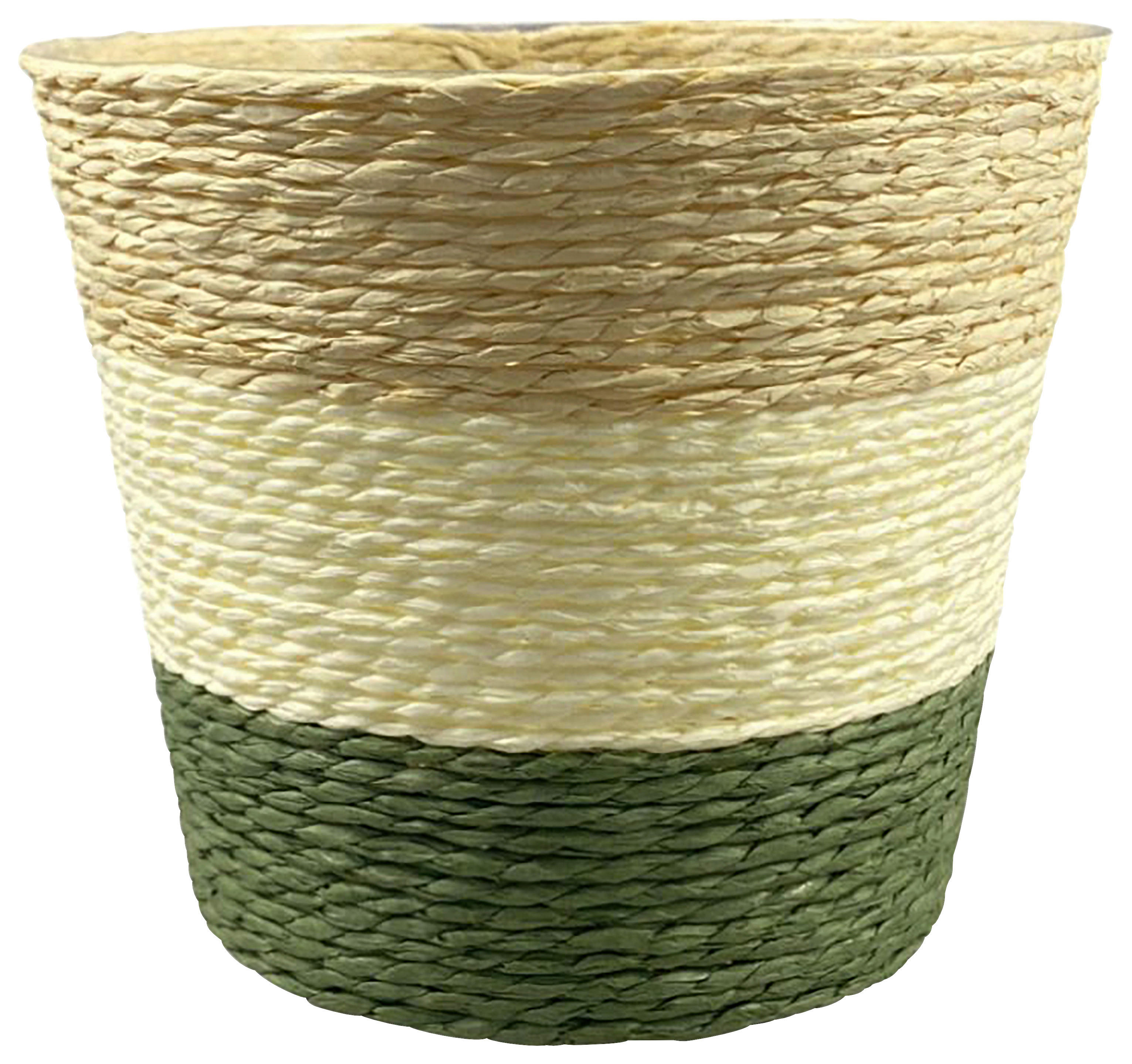 Korb grün Papier B/H/L: ca. 16x16x13 cm Pflanzkorb_Balu_M - weiß/natur (13,00/16,00/16,00cm)