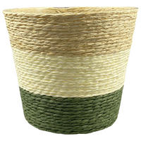 Korb grün Papier B/H/L: ca. 16x16x13 cm Pflanzkorb_Balu_M - weiß/natur (13,00/16,00/16,00cm)