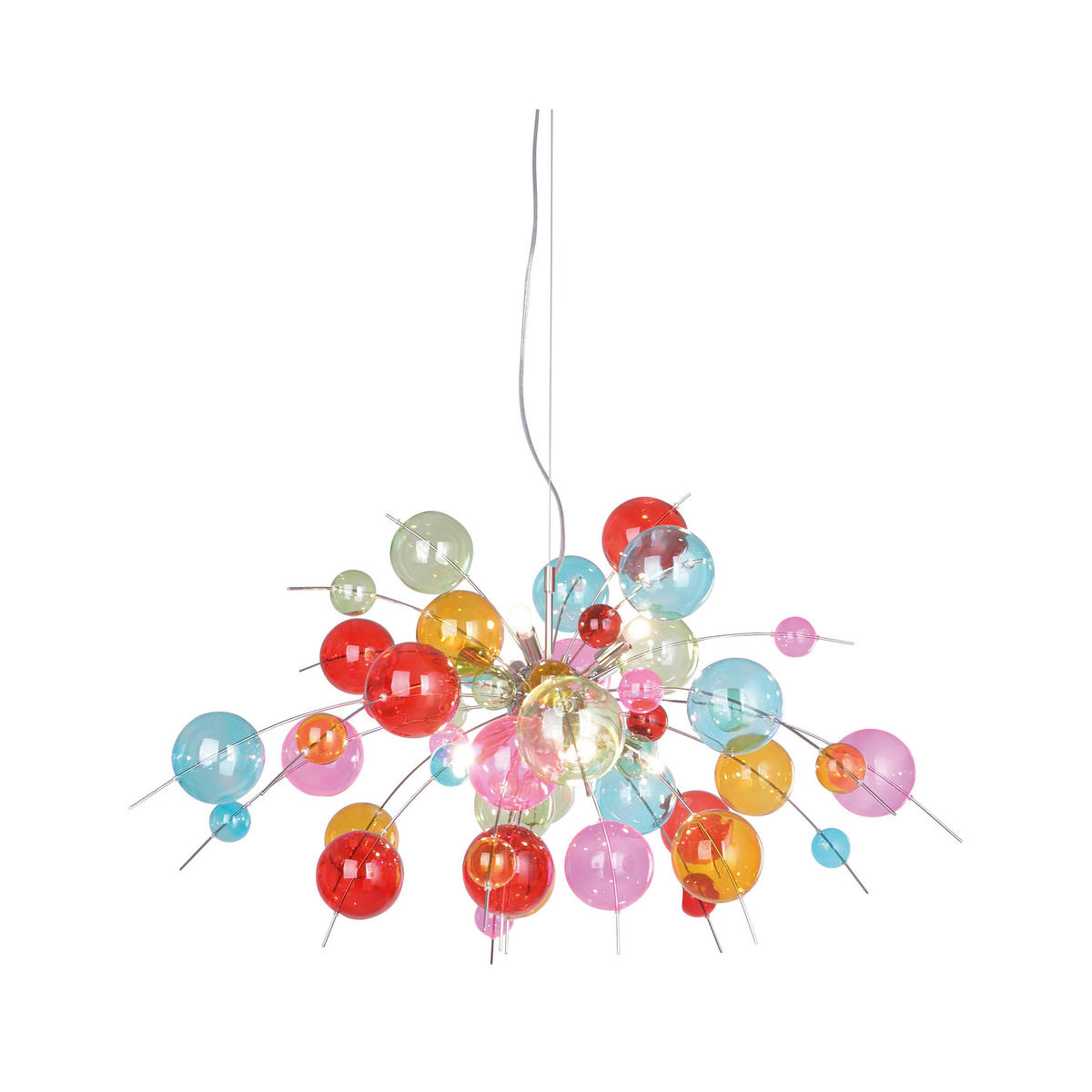 Näve Leuchten Pendelleuchte bunt Metall Glas B/H/T/D: ca. 98x187x98x98 cm G9 10 Brennstellen EXPLOSION - bunt (98,00/187,00/98,00cm) - Näve Leuchten