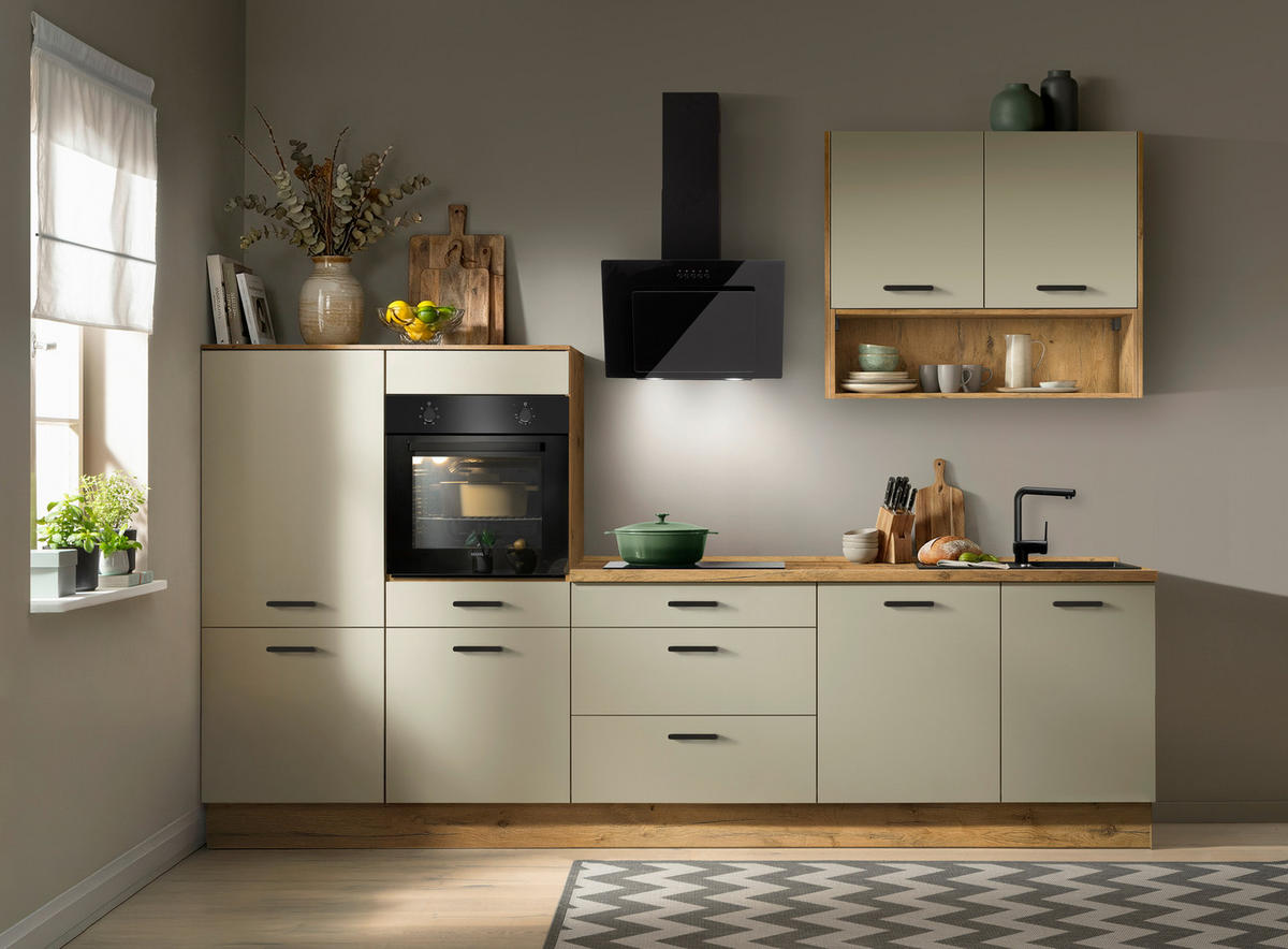 Impuls Küchenblock IP1200 salbei B/T: ca. 280x60 cm IP1200 - schwarz/salbei (280,00/60,00cm) - Impuls