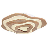 GLOBO LED-Deckenleuchte dunkelbraun Opal Kunststoff Holz B/H/T: ca. 50x10x58 cm JACKS - dunkelbraun/Opal (50,00/10,00/58,00cm) - GLOBO