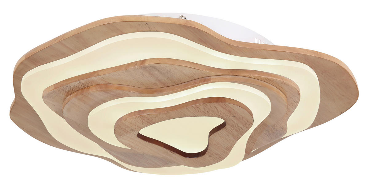 GLOBO LED-Deckenleuchte dunkelbraun Opal Kunststoff Holz B/H/T: ca. 50x10x58 cm JACKS - dunkelbraun/Opal (50,00/10,00/58,00cm) - GLOBO