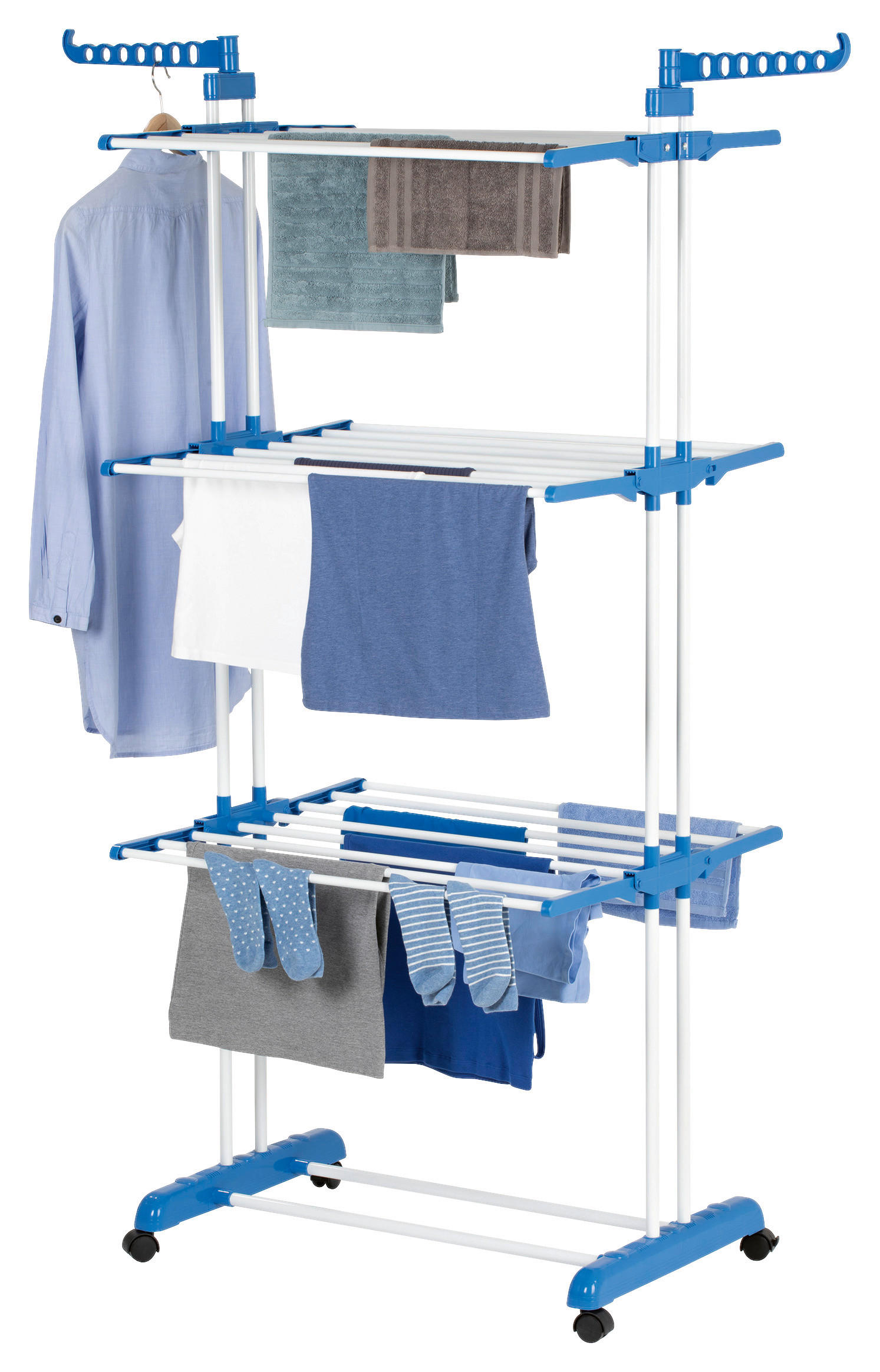EASYmaxx Waschtrockner weiß Wäscheständer_EASYmaxx - blau/weiß (76,00/63,00/173,00cm) - EasyMaxx