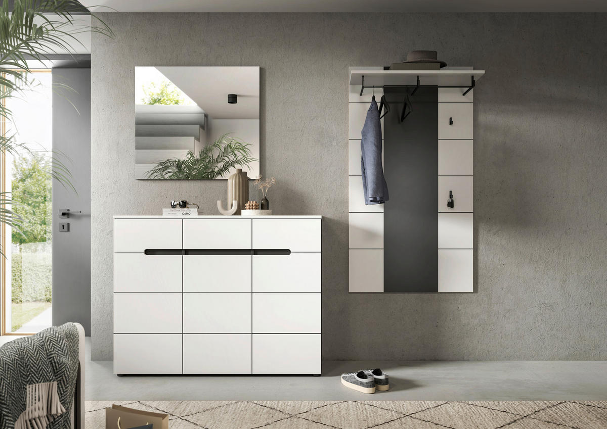 Garderobe Canu basaltgrau Nachbildung weiß B/H/T: ca. 215x190x37 cm Canu - weiß/basaltgrau (215,00/190,00/37,00cm) - xonox.home