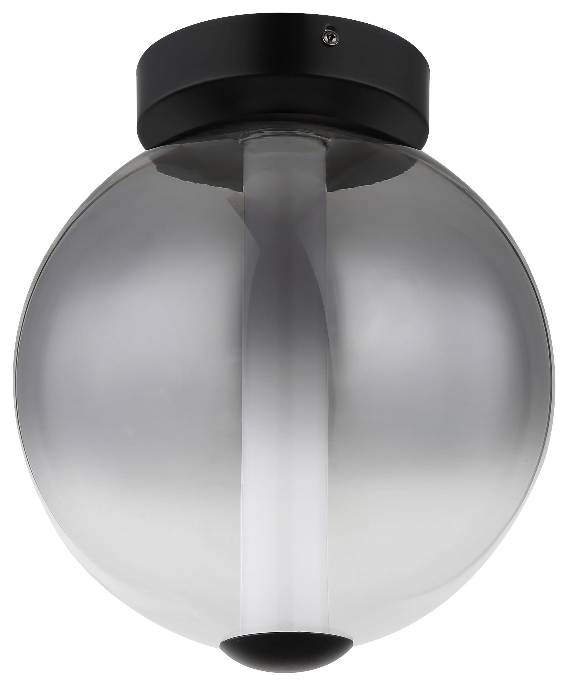 GLOBO Deckenleuchte mattschwarz Rauch Metall Glas H/D: ca. 28,5x25 cm 1 Brennstellen Lacy - mattschwarz/Rauch (25,00/28,50cm) - GLOBO