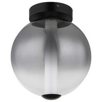 GLOBO Deckenleuchte mattschwarz Rauch Metall Glas H/D: ca. 28,5x25 cm 1 Brennstellen Lacy - mattschwarz/Rauch (25,00/28,50cm) - GLOBO