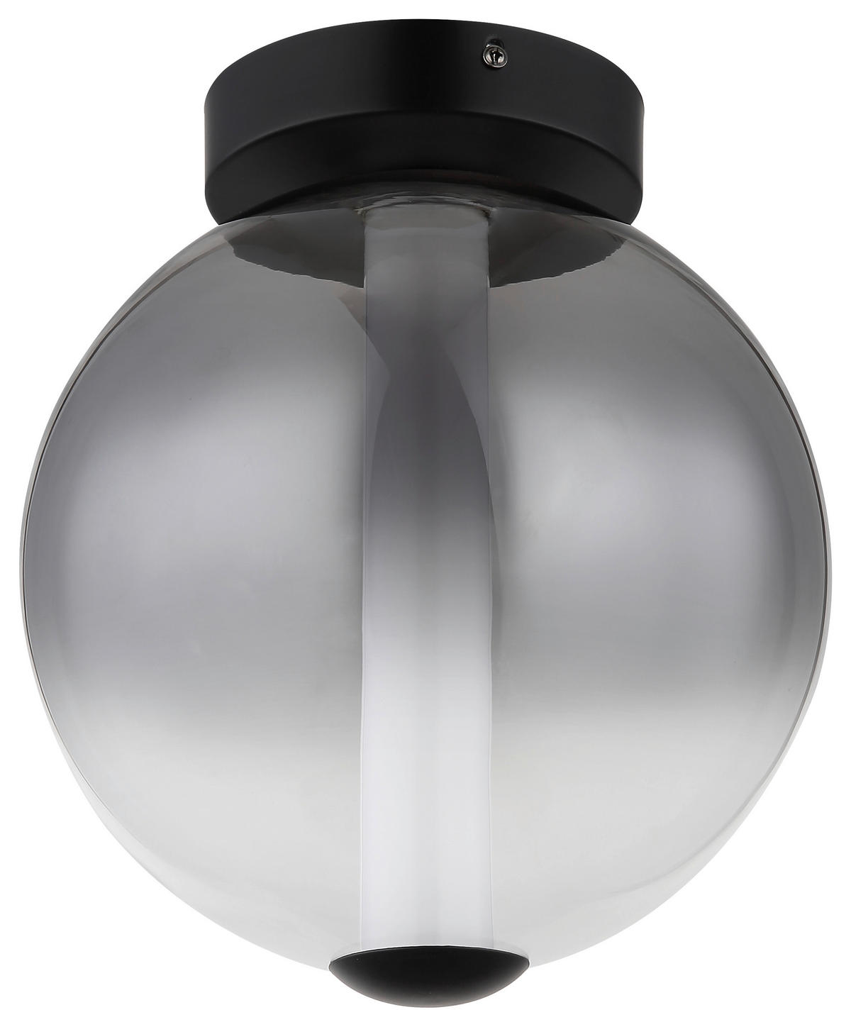 GLOBO Deckenleuchte mattschwarz Rauch Metall Glas H/D: ca. 28,5x25 cm 1 Brennstellen Lacy - mattschwarz/Rauch (25,00/28,50cm) - GLOBO
