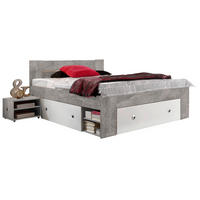 Funktionsbett Stefan Beton Optik weiß Liegefläche B/L: ca. 140x200 cm Stefan - Beton/weiß (145,00/86,00/204,00cm)