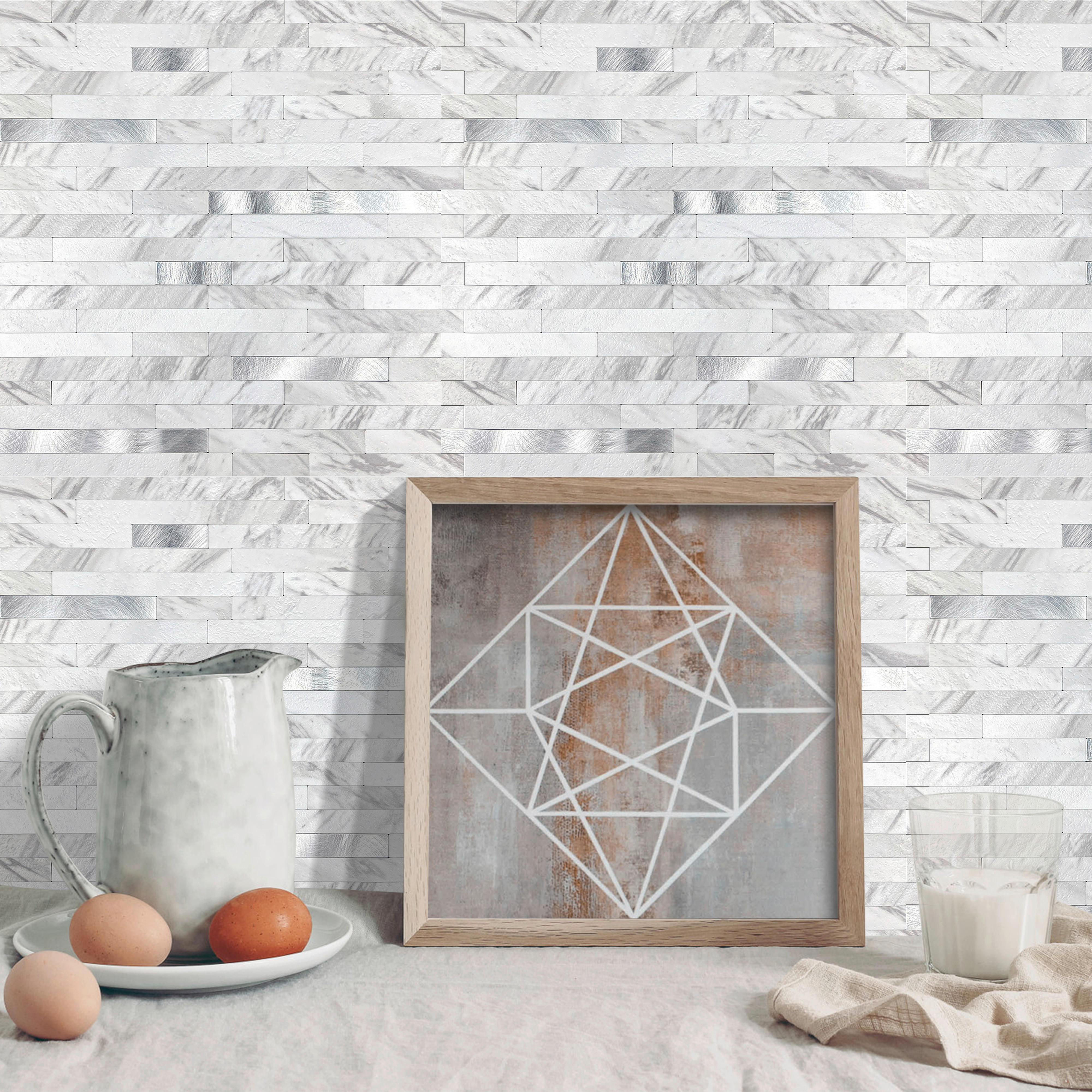Wandfliesen Silbergrau B/L: ca. 29,2x29,7 cm Wandfliese_d-c-fix_selbstklebend - Silbergrau (29,20/29,70cm)