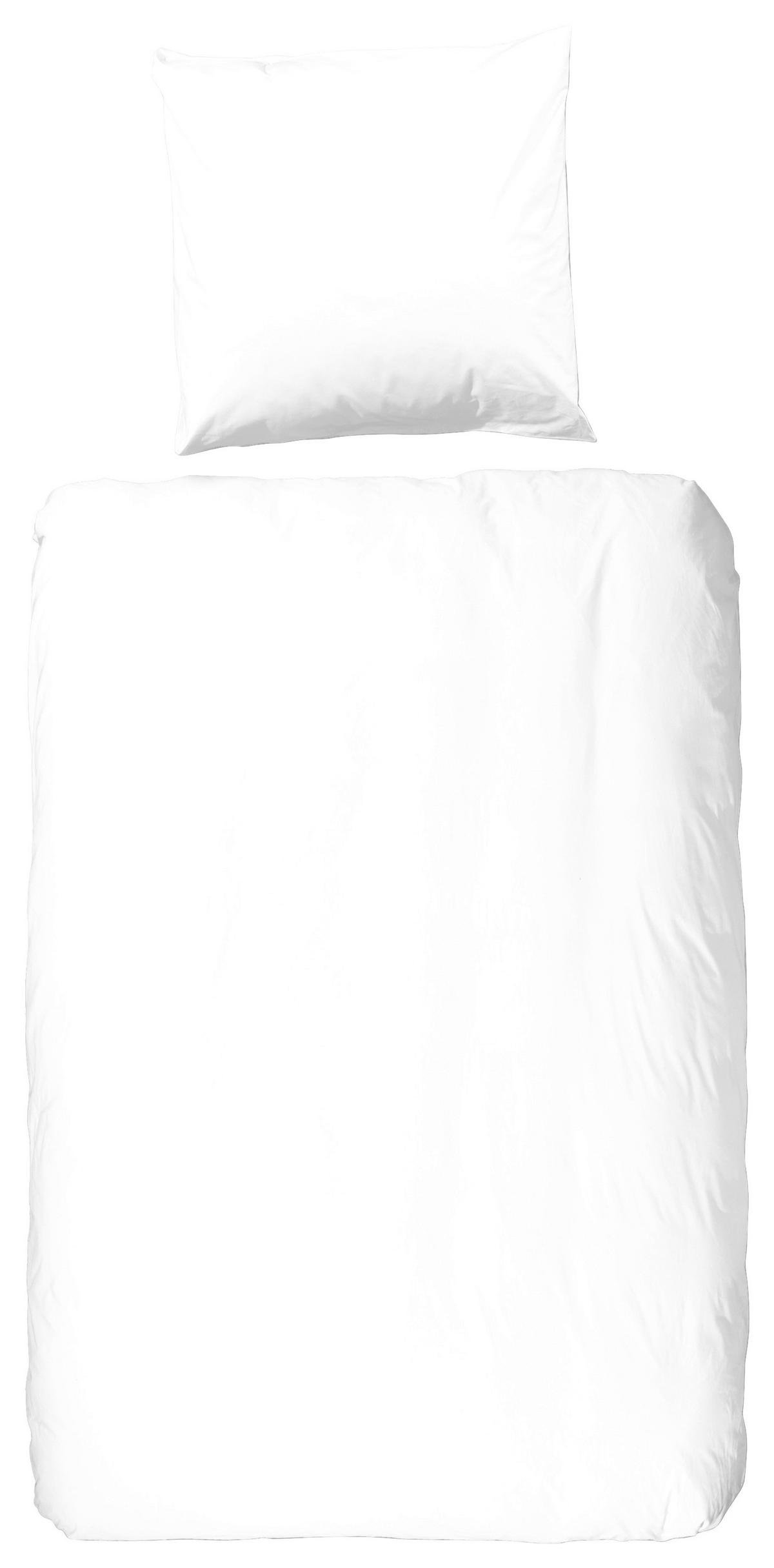 Bettwäsche weiß Baumwolle B/L: ca. 135x200 cm Bettwäsche-Baumwolle-Satin - weiß (135,00/200,00cm) - HIP