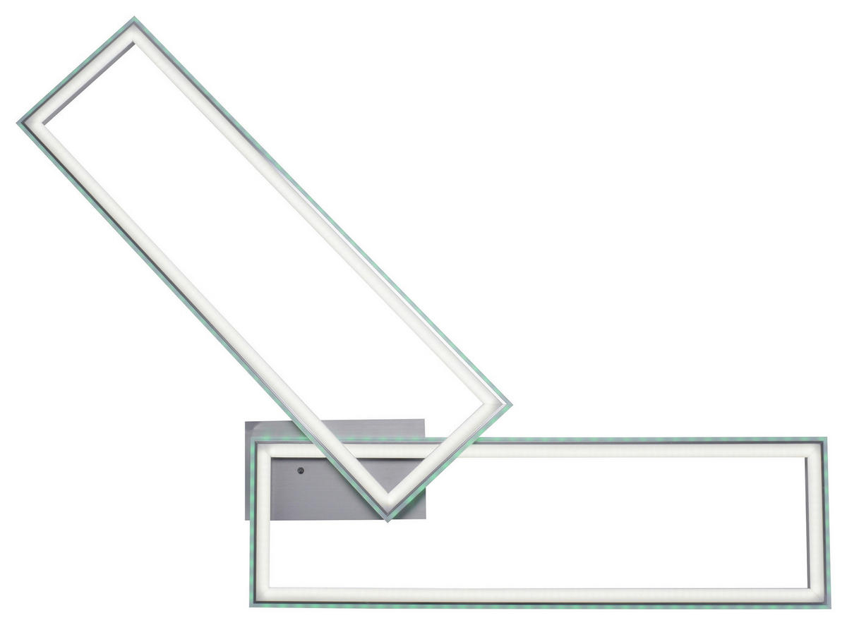Just Light LED-Deckenleuchte FELIX60 14635-55 stahlfarbig weiß Kunststoff Stahl B/H/T: ca. 121x6,4x72 cm 2 Brennstellen FELIX60 - weiß/stahlfarbig (121,00/6,40/72,00cm) - Just Light