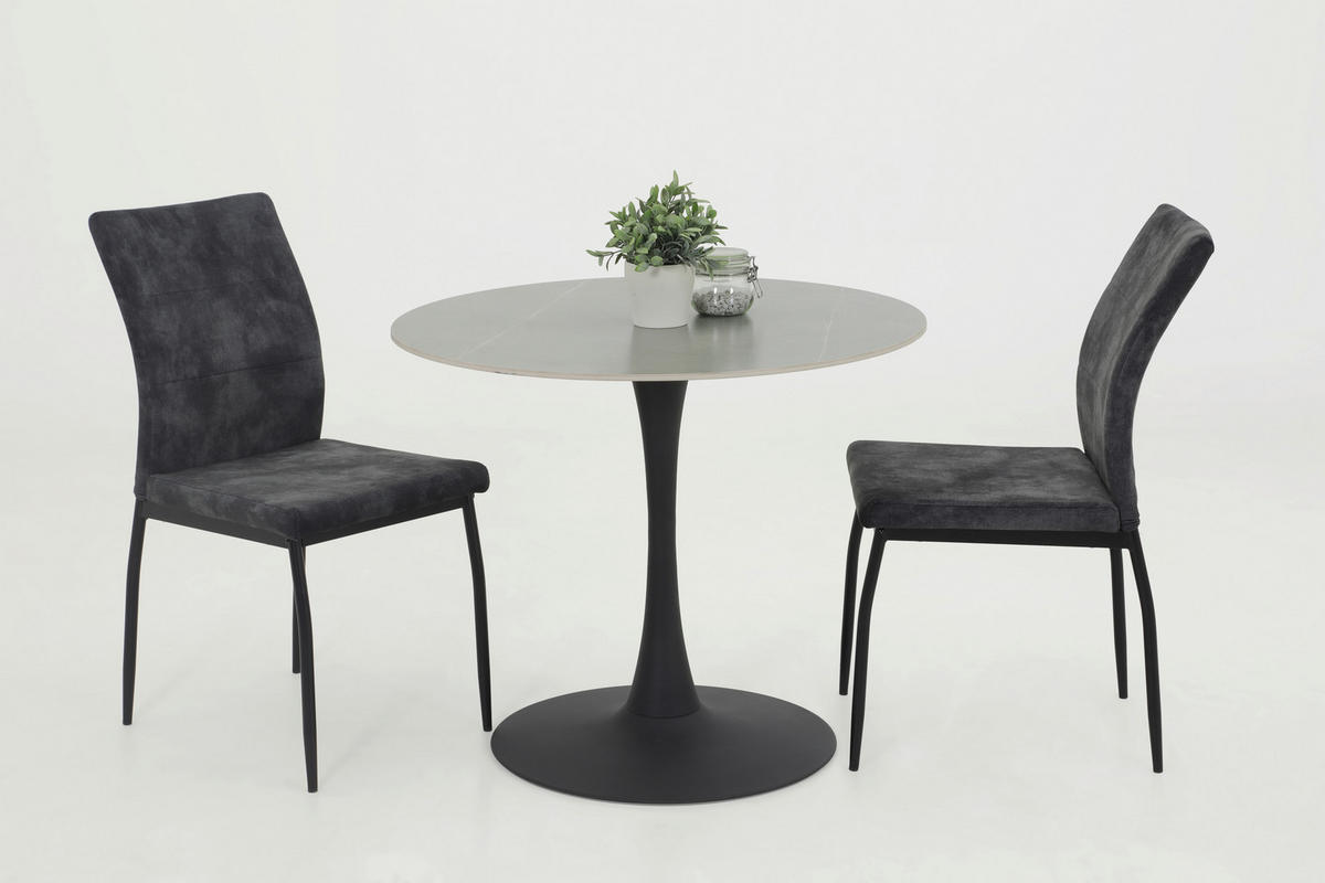 Esstisch Paola I Marmoroptik grau anthrazit H/D: ca. 75x90 cm Paola I - Marmoroptik/anthrazit (90,00/75,00cm) - Hela