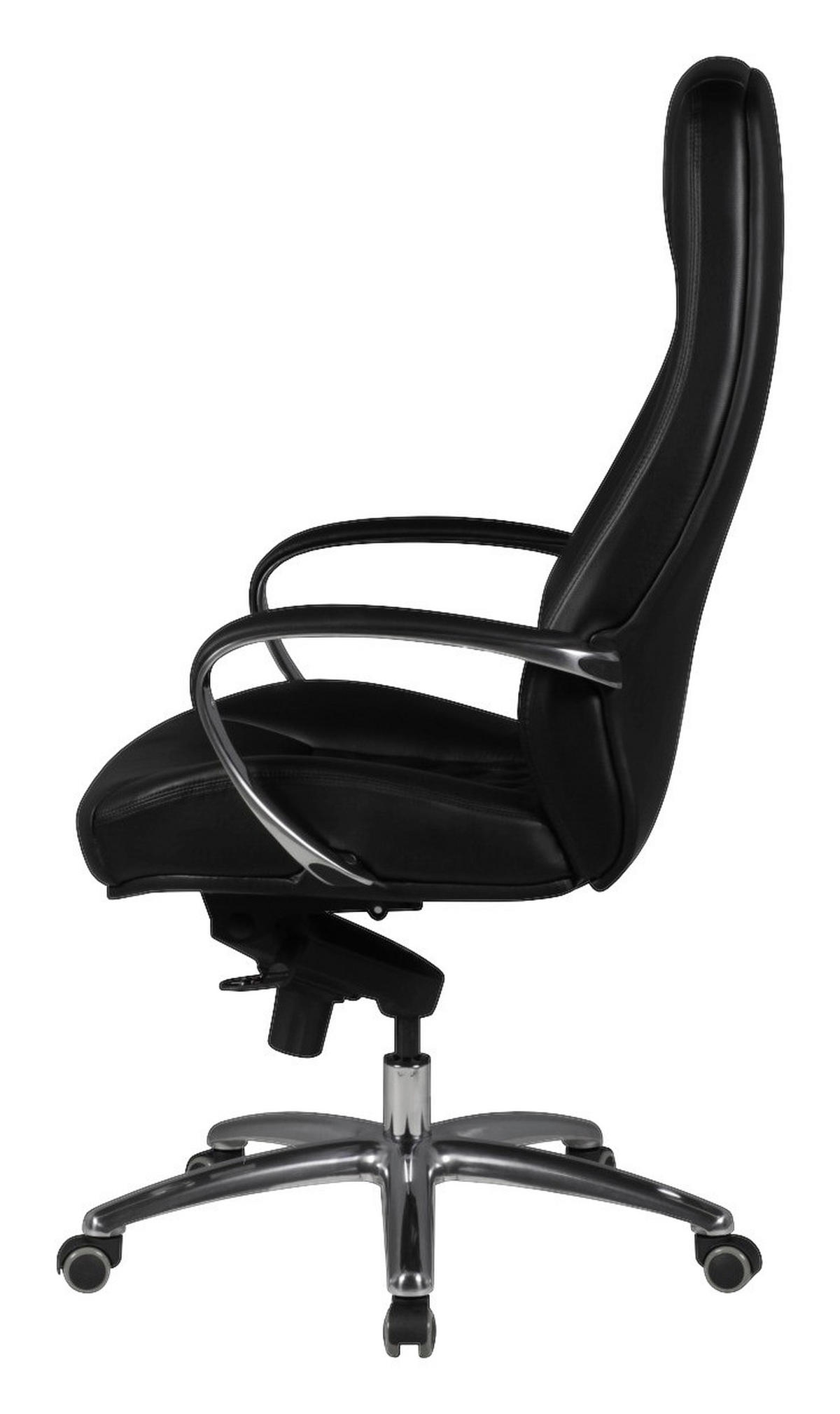 Drehstuhl schwarz Leder Bürostuhl AUSTIN - schwarz (68,00/130,00/70,00cm) - Amstyle