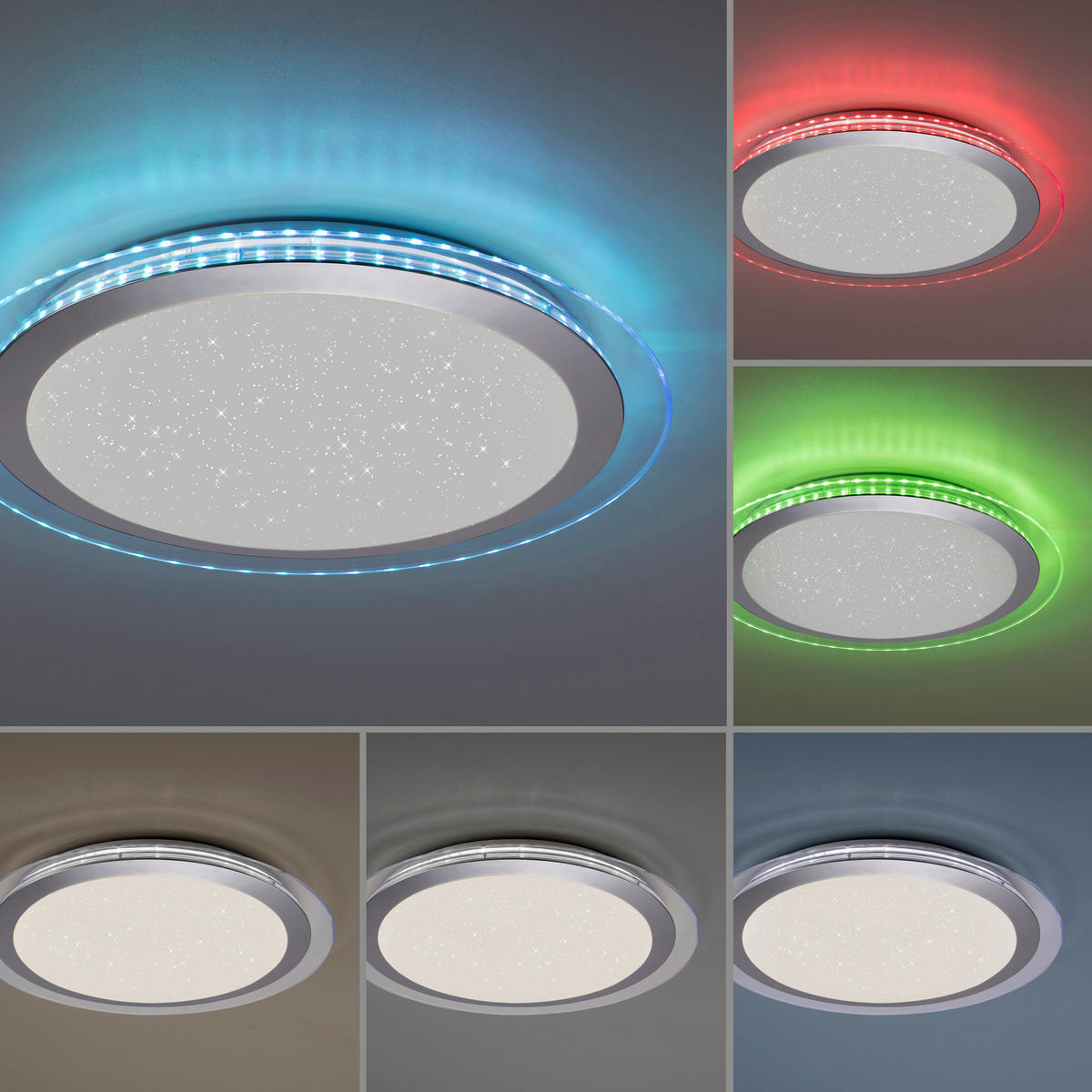Just Light LED-Deckenleuchte CYBA 15411-21 klar silber Kunststoff Metall H/D: ca. 8x45 cm 2 Brennstellen CYBA - klar/silber (45,00/8,00cm) - Just Light